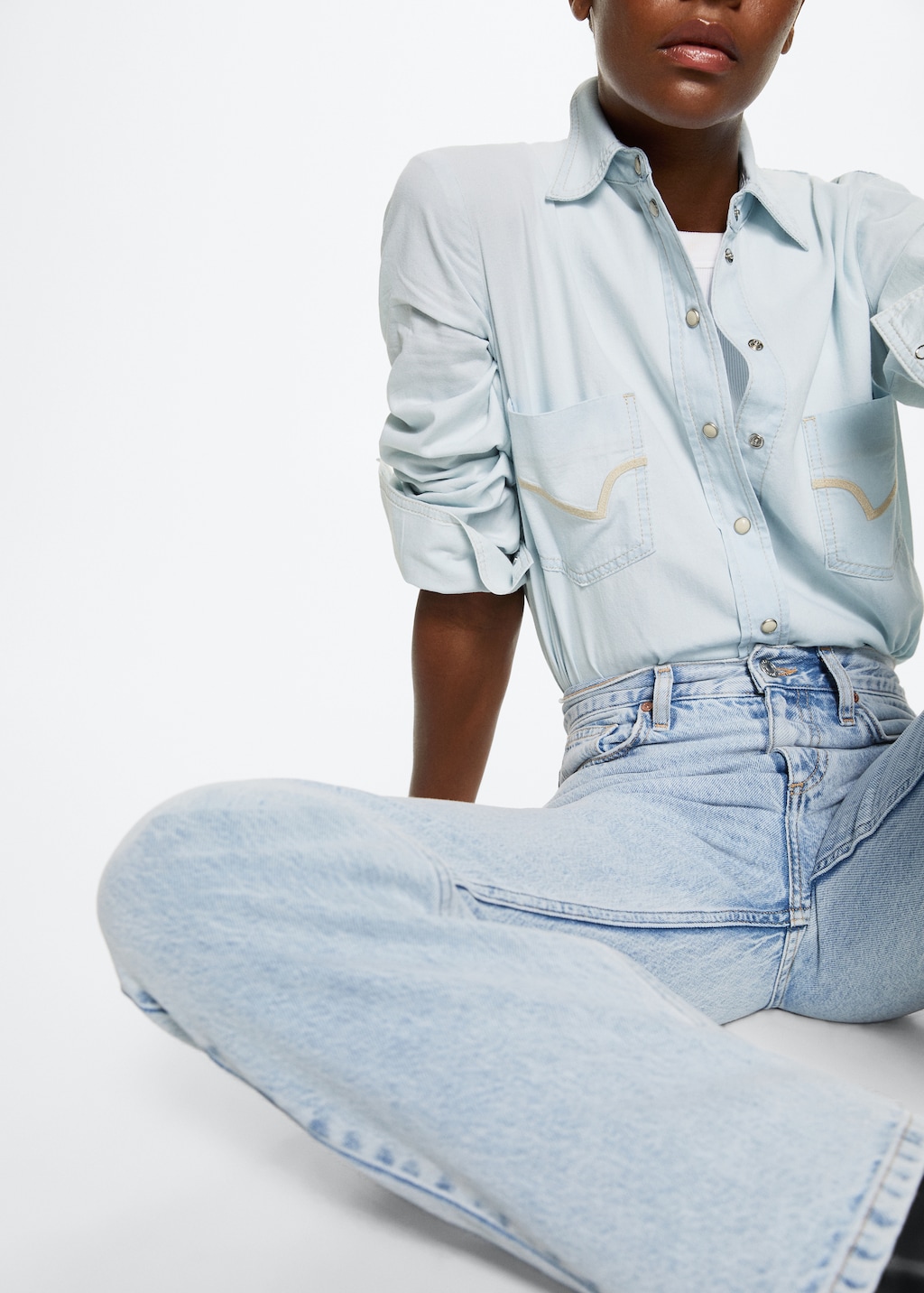 Cotton denim shirt - Details of the article 2