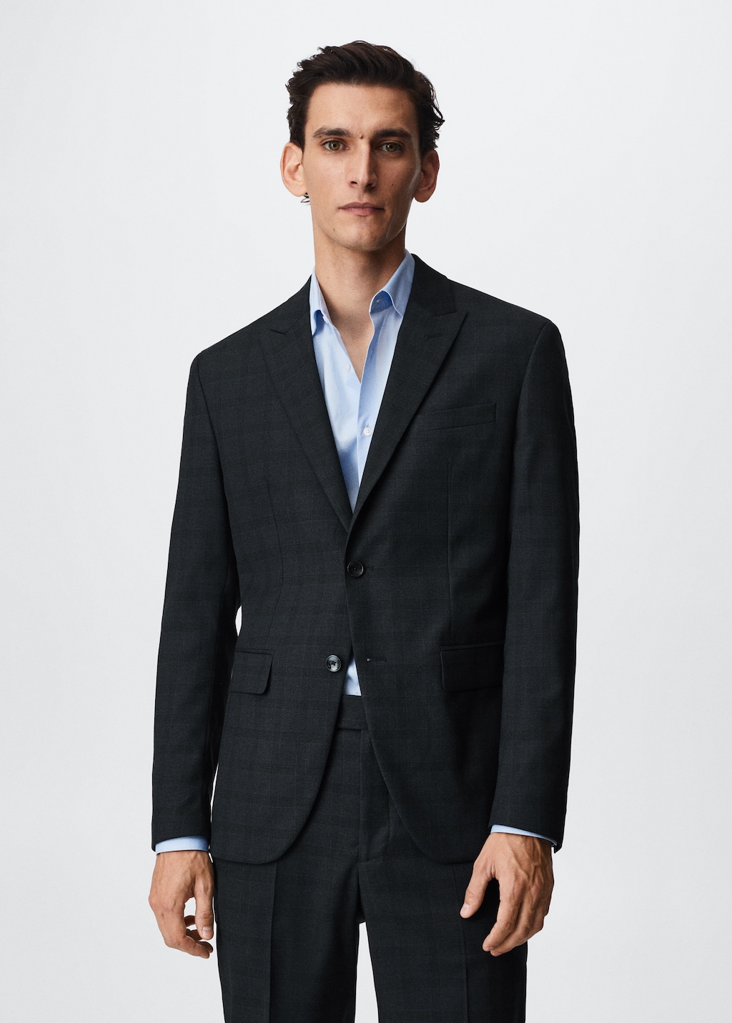 Slim fit check suit blazer - Medium plane