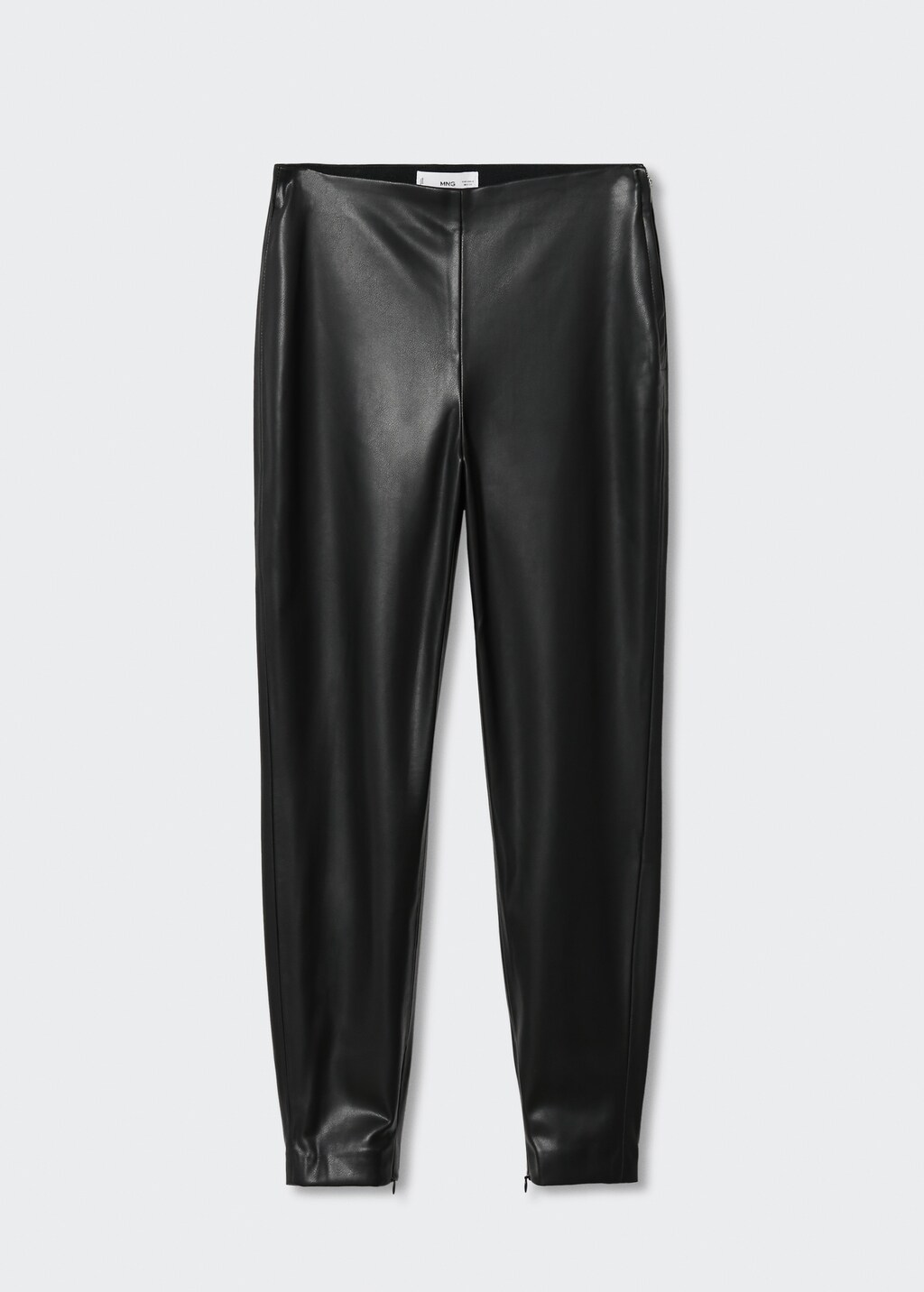 Leather-effect leggings with split hems - Article without model