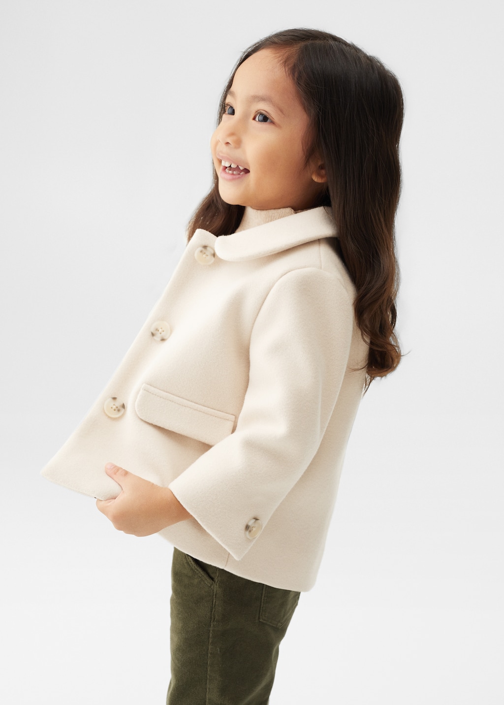 Buttoned cotton coat - Medium plane