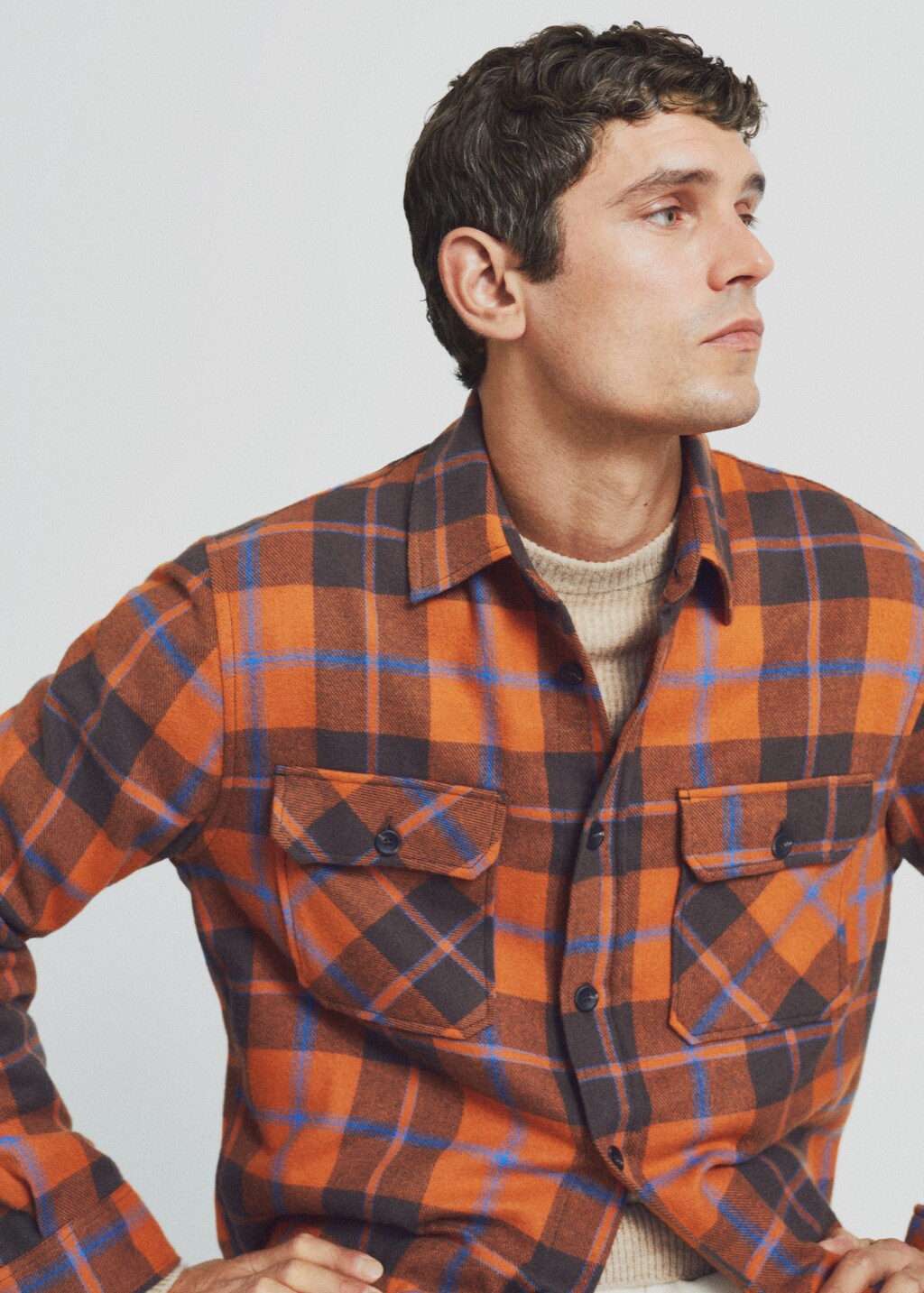 Check cotton overshirt - Details of the article 5