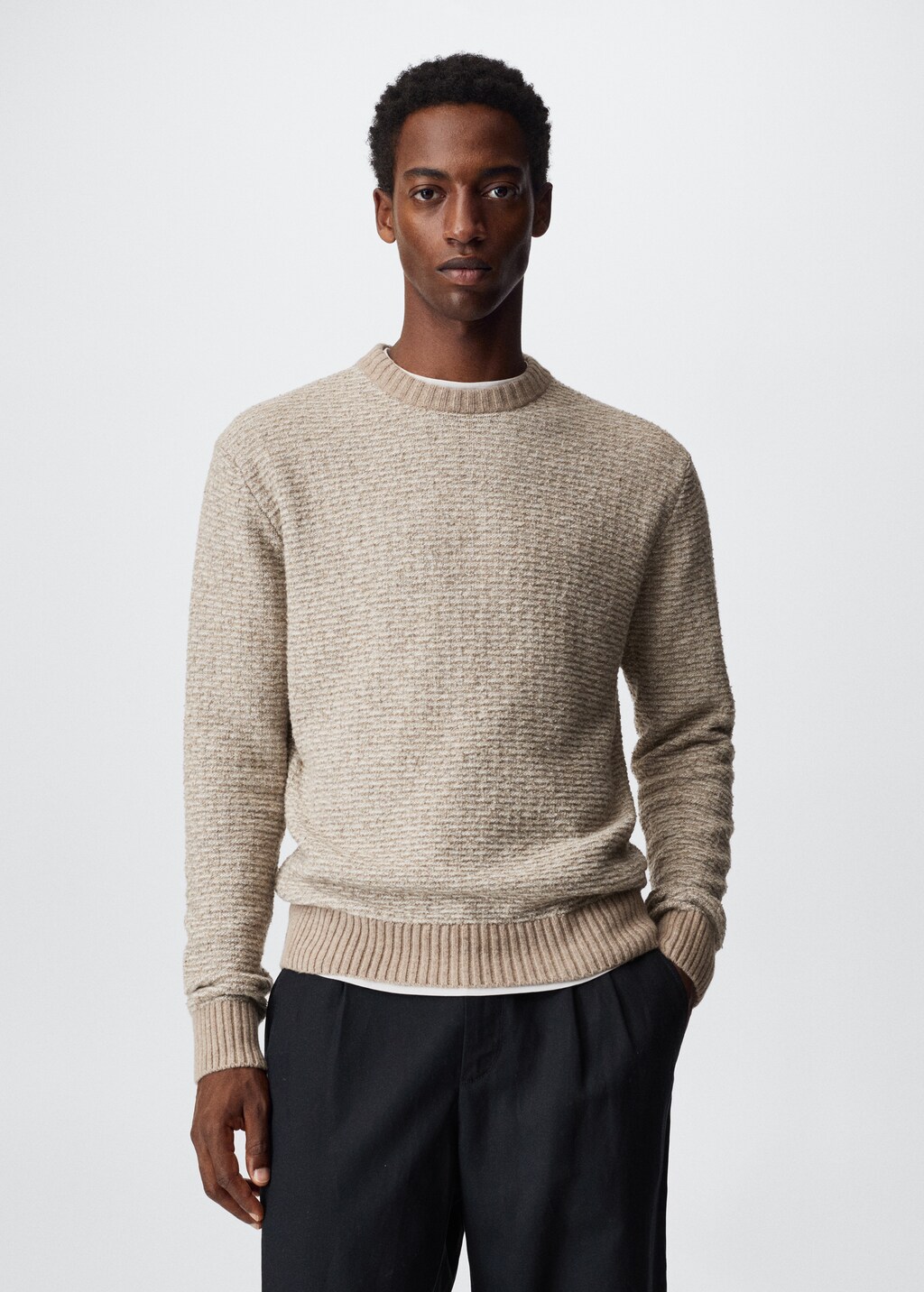 Textured wool-blend sweater - Medium plane