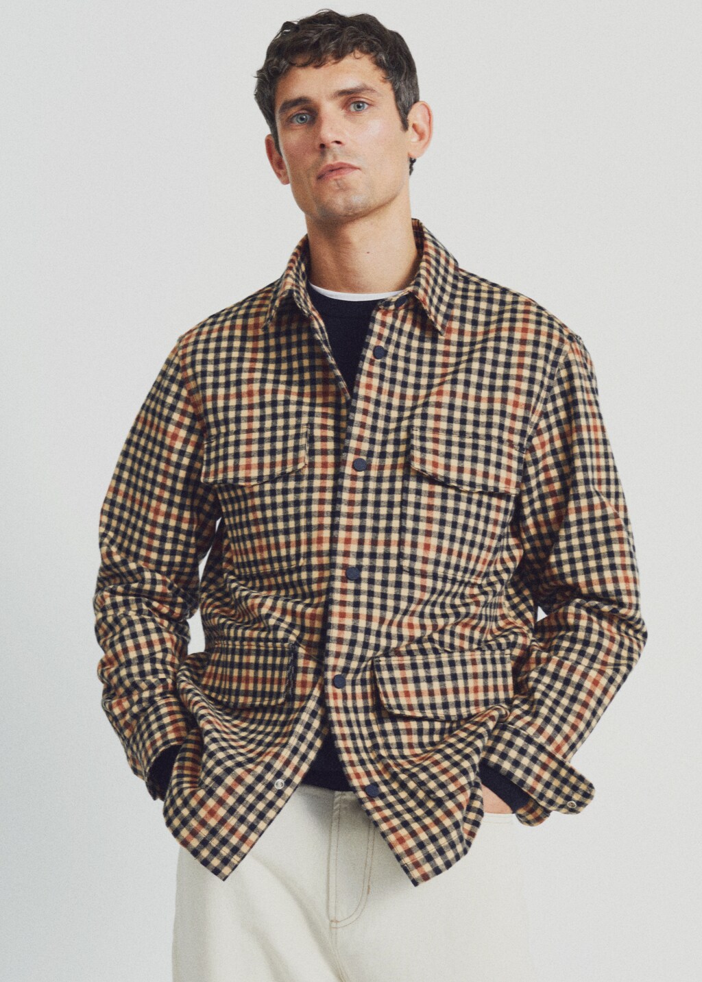 Check cotton overshirt - Details of the article 5