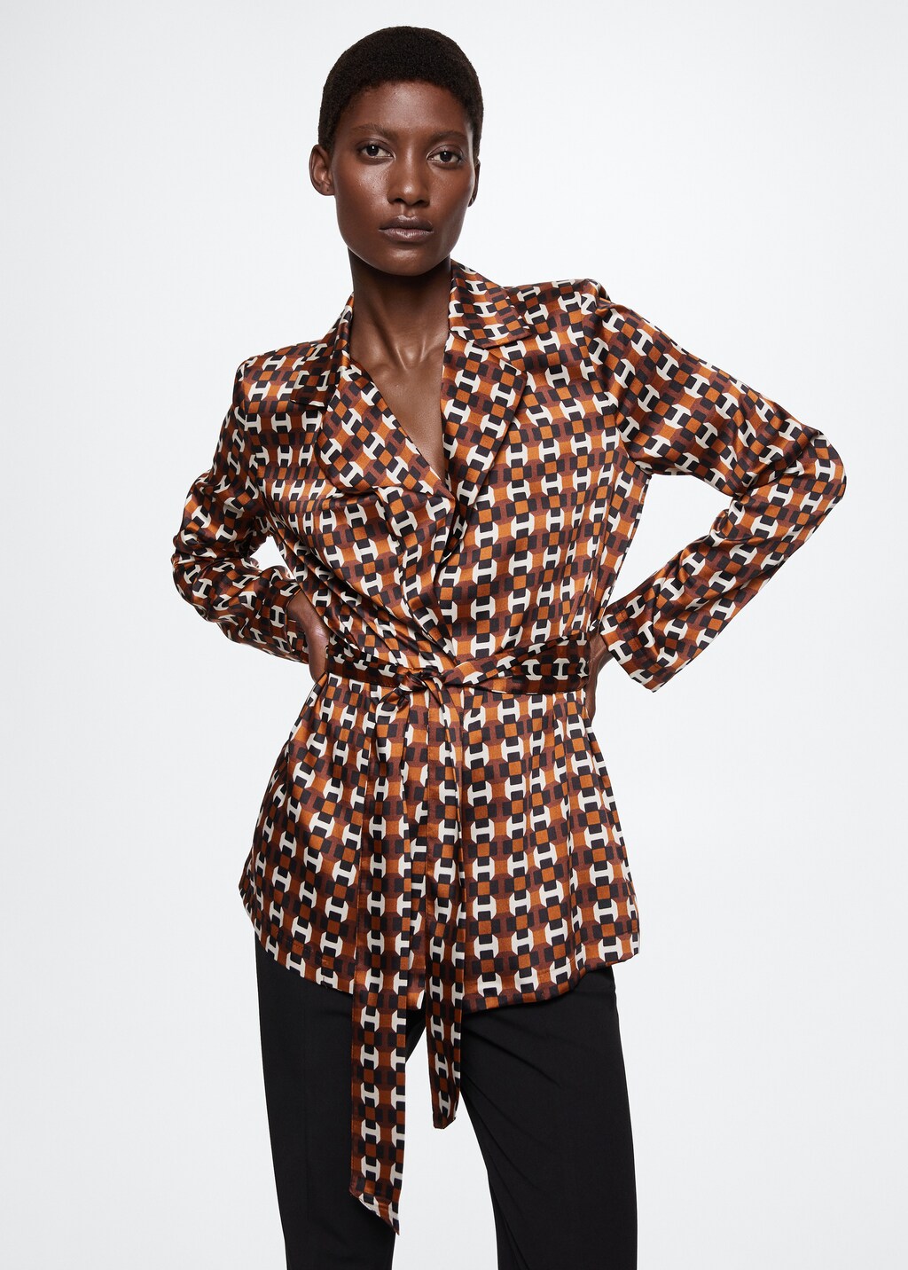 Geometric-print blouse - Medium plane