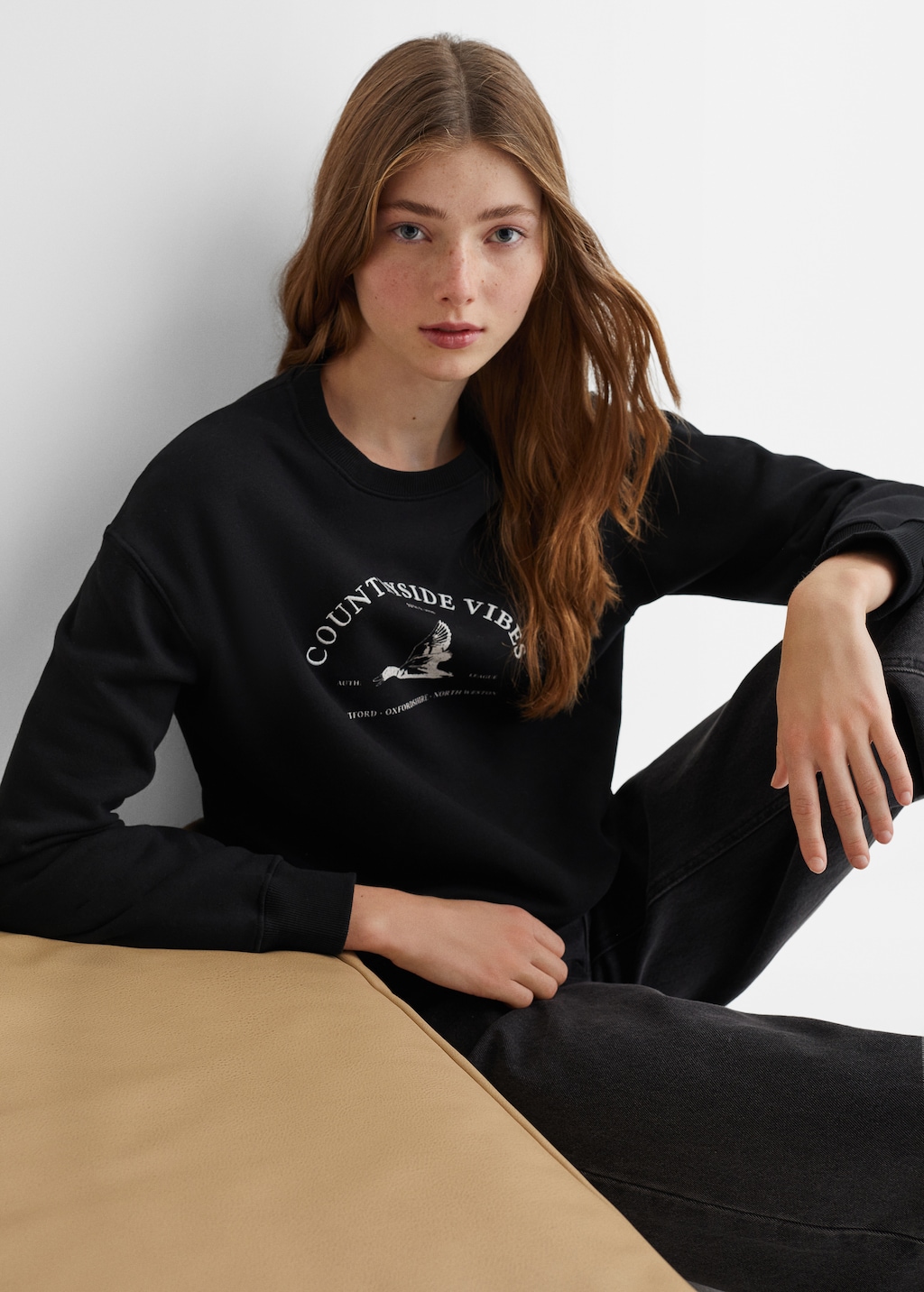 Baumwoll-Sweatshirt mit Aufschrift - Detail des Artikels 2