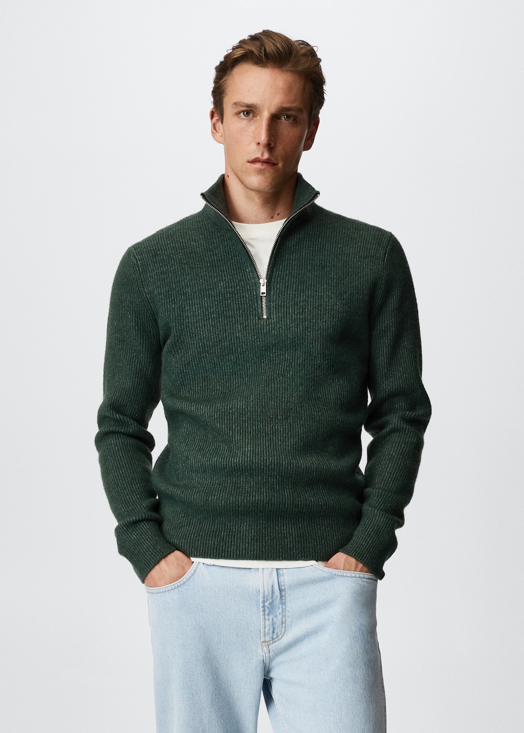 Zipped high collar sweater - Medium plane