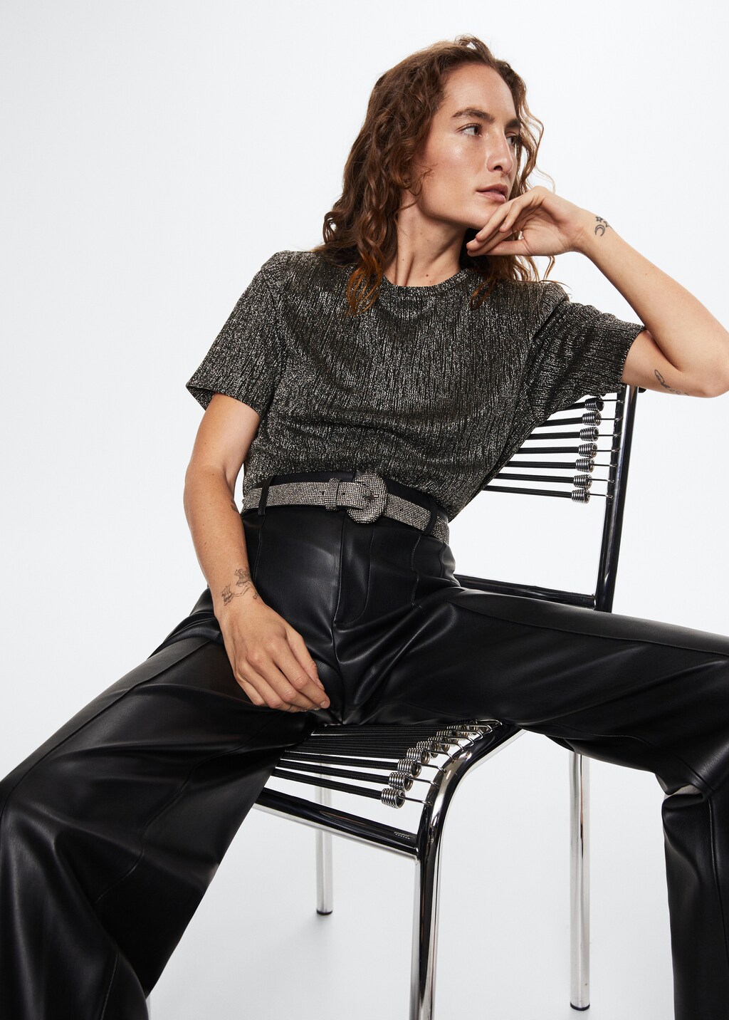 Lurex knitted t-shirt - Details of the article 2