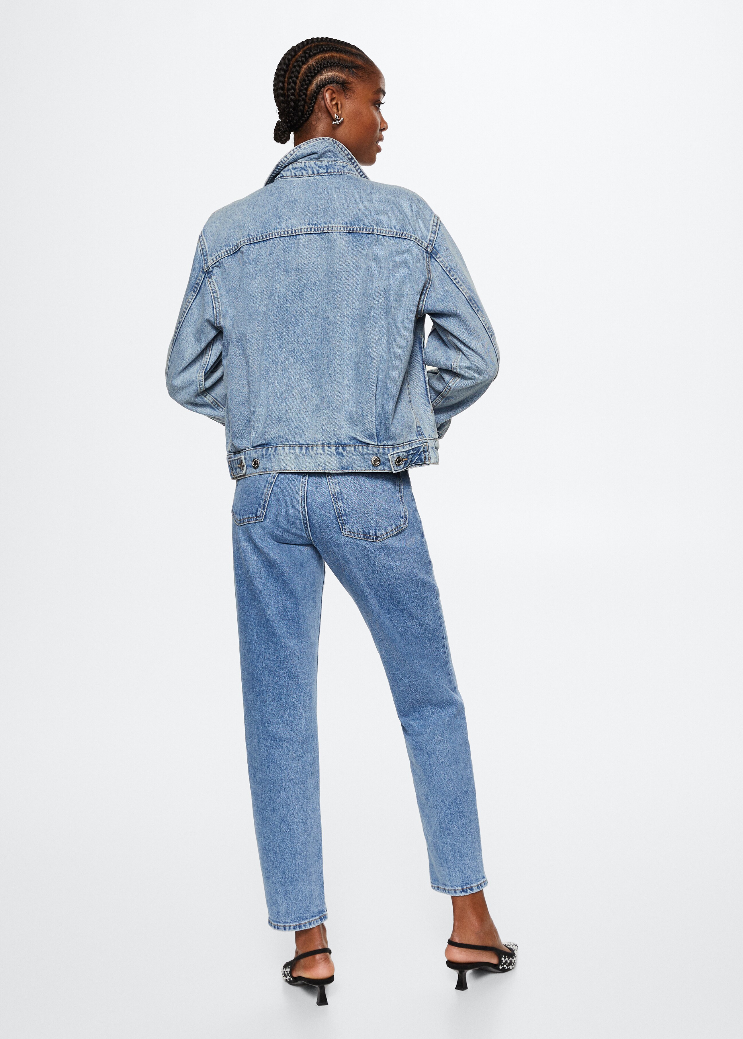 Pocketed denim jacket - Reverse of the article