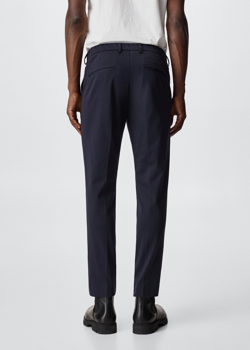 Slim-fit cotton suit trousers - Reverse of the article