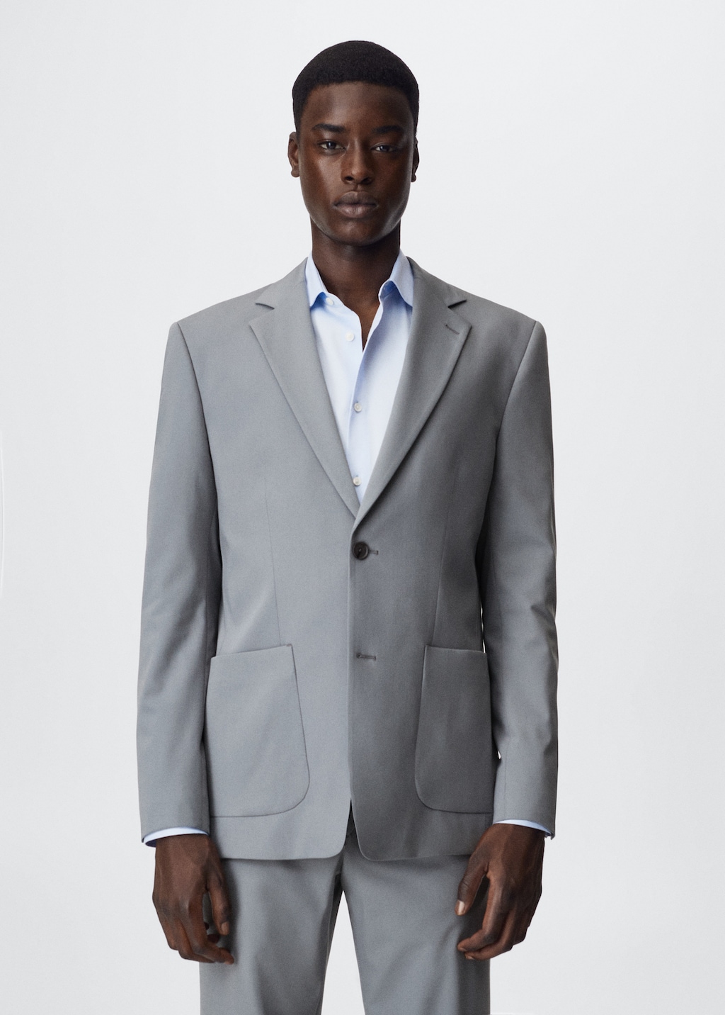 Relaxed fit suit blazer - Medium plane