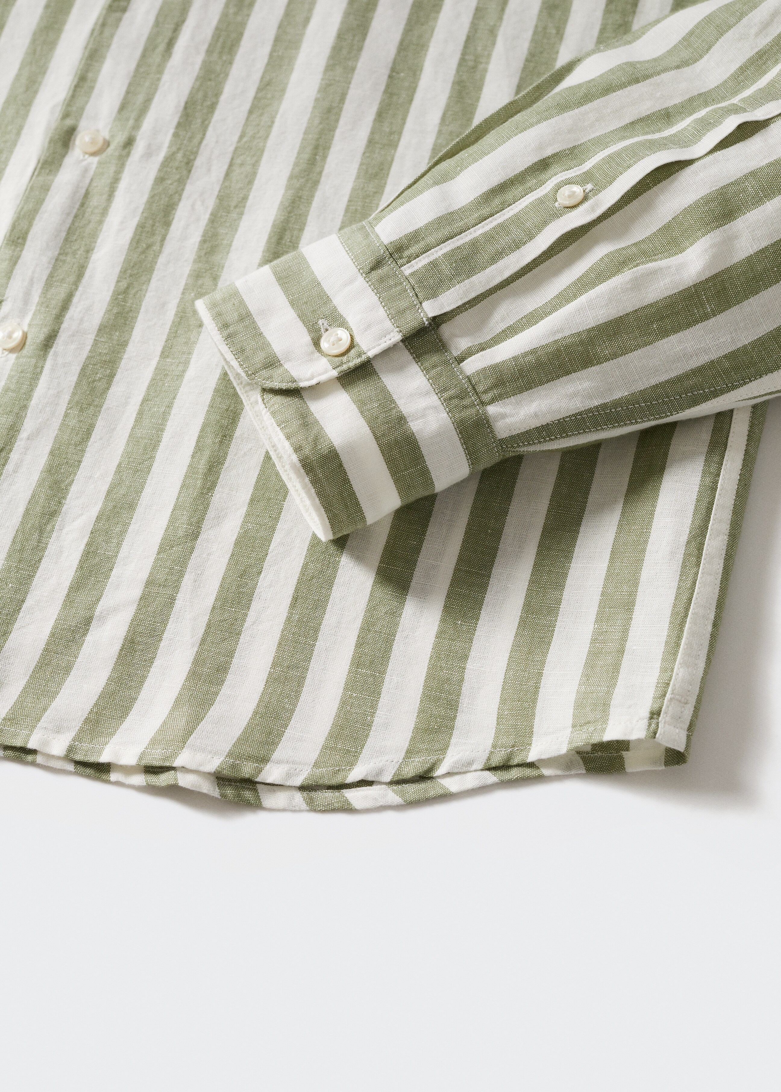 Regular-fit striped linen shirt - Details of the article 8