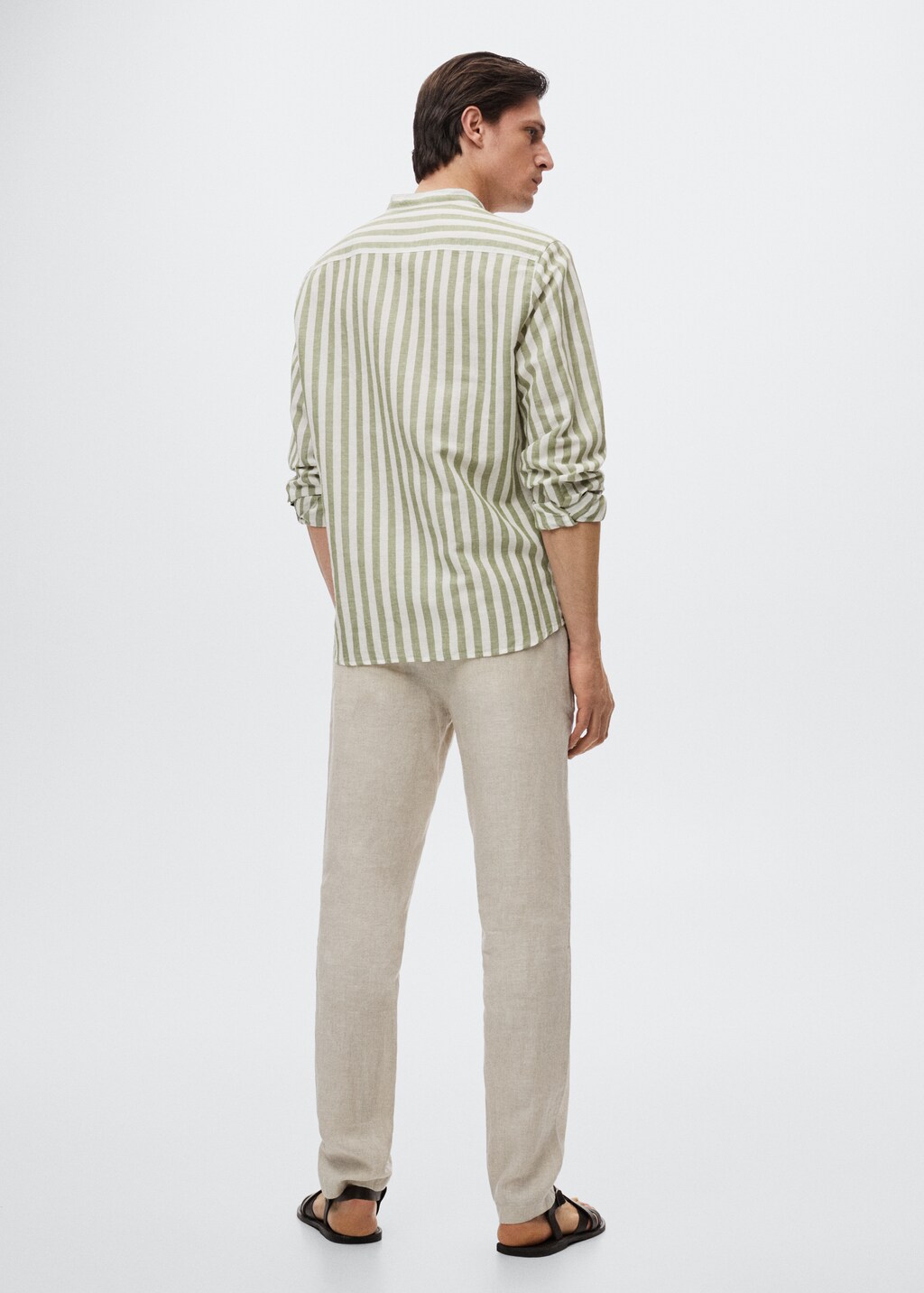 Regular-fit striped linen shirt - Reverse of the article