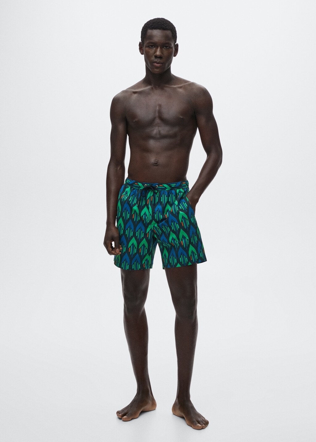 Hawaiian print swimming trunks - Details of the article 3