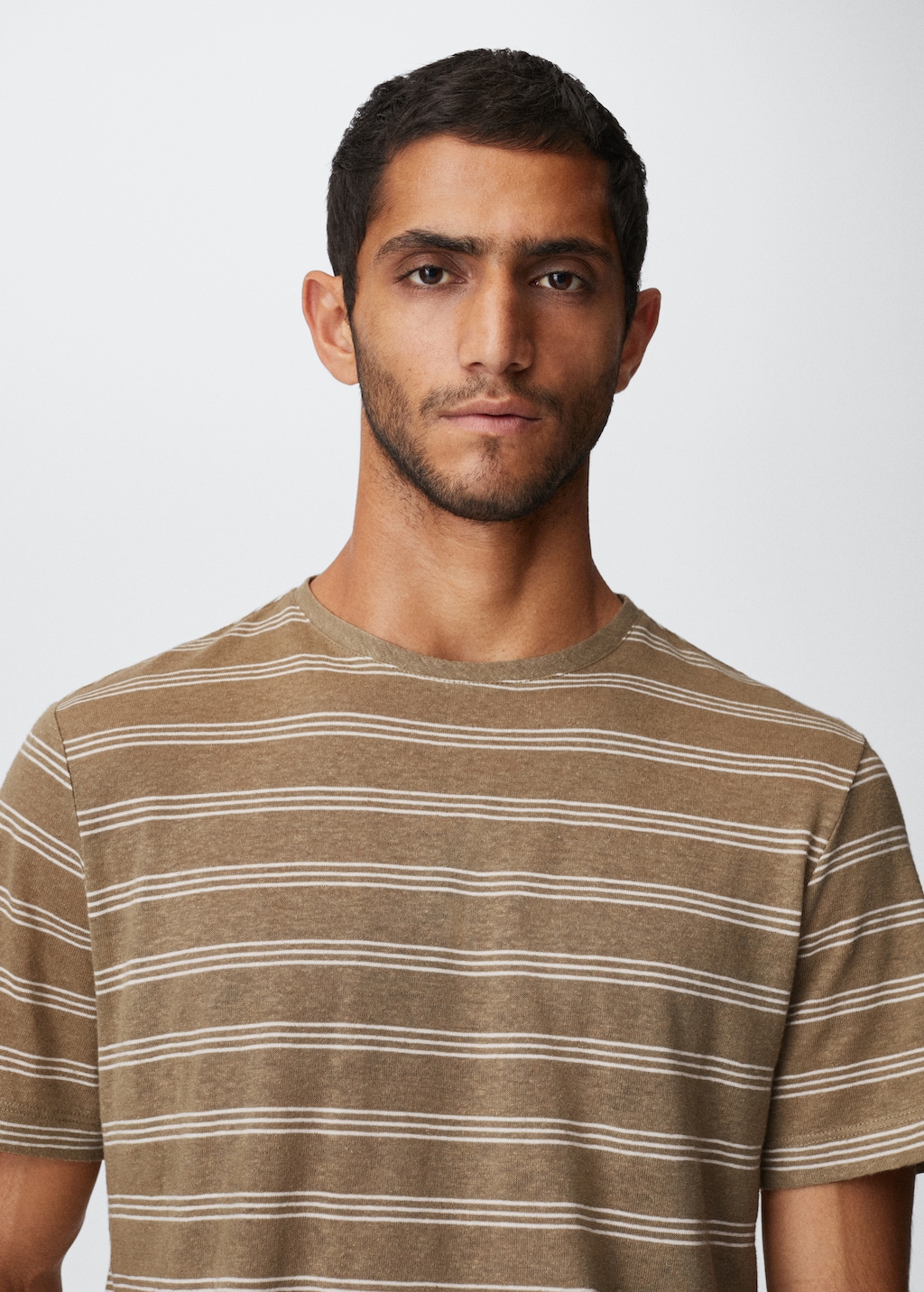 Striped linen T-shirt - Details of the article 1