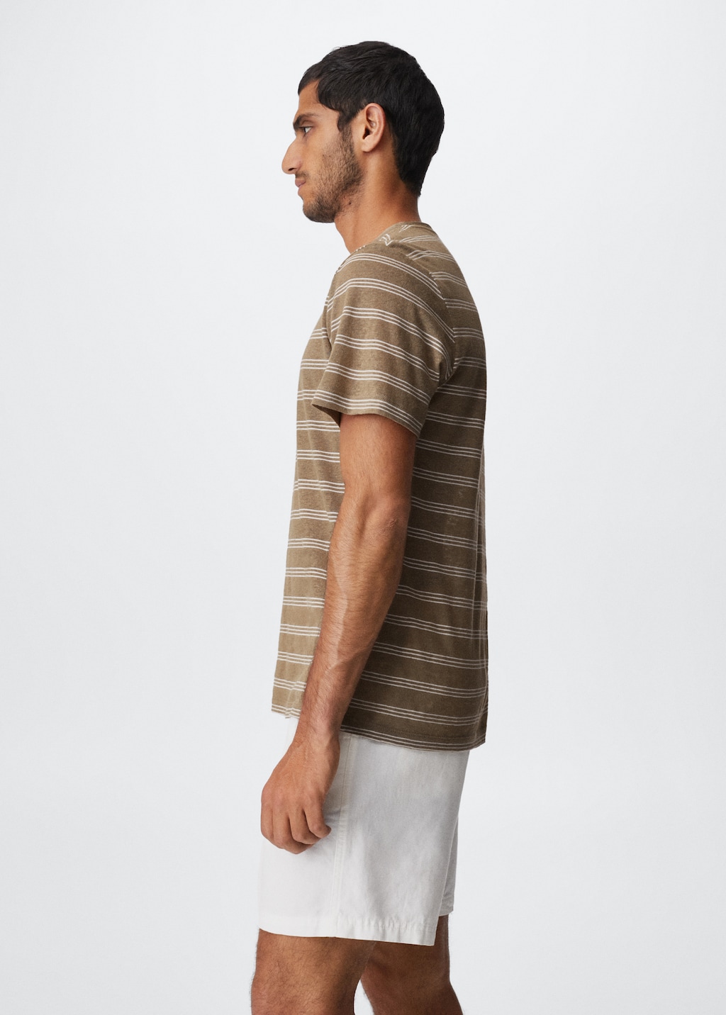 Striped linen T-shirt - Details of the article 2