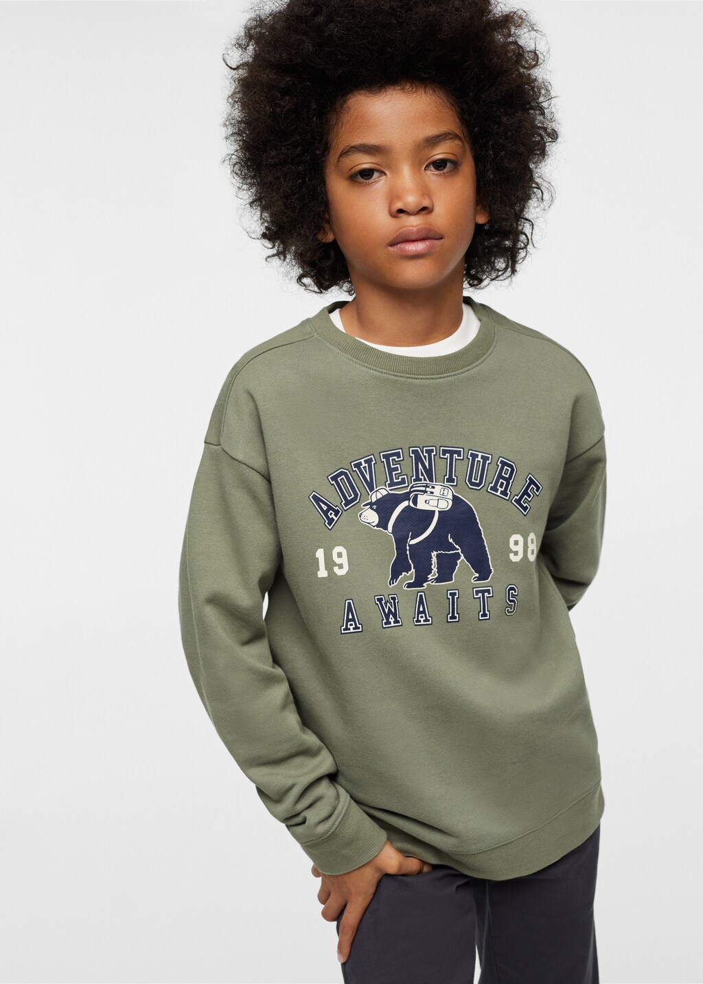 Cotton-blend printed sweatshirt - Medium plane