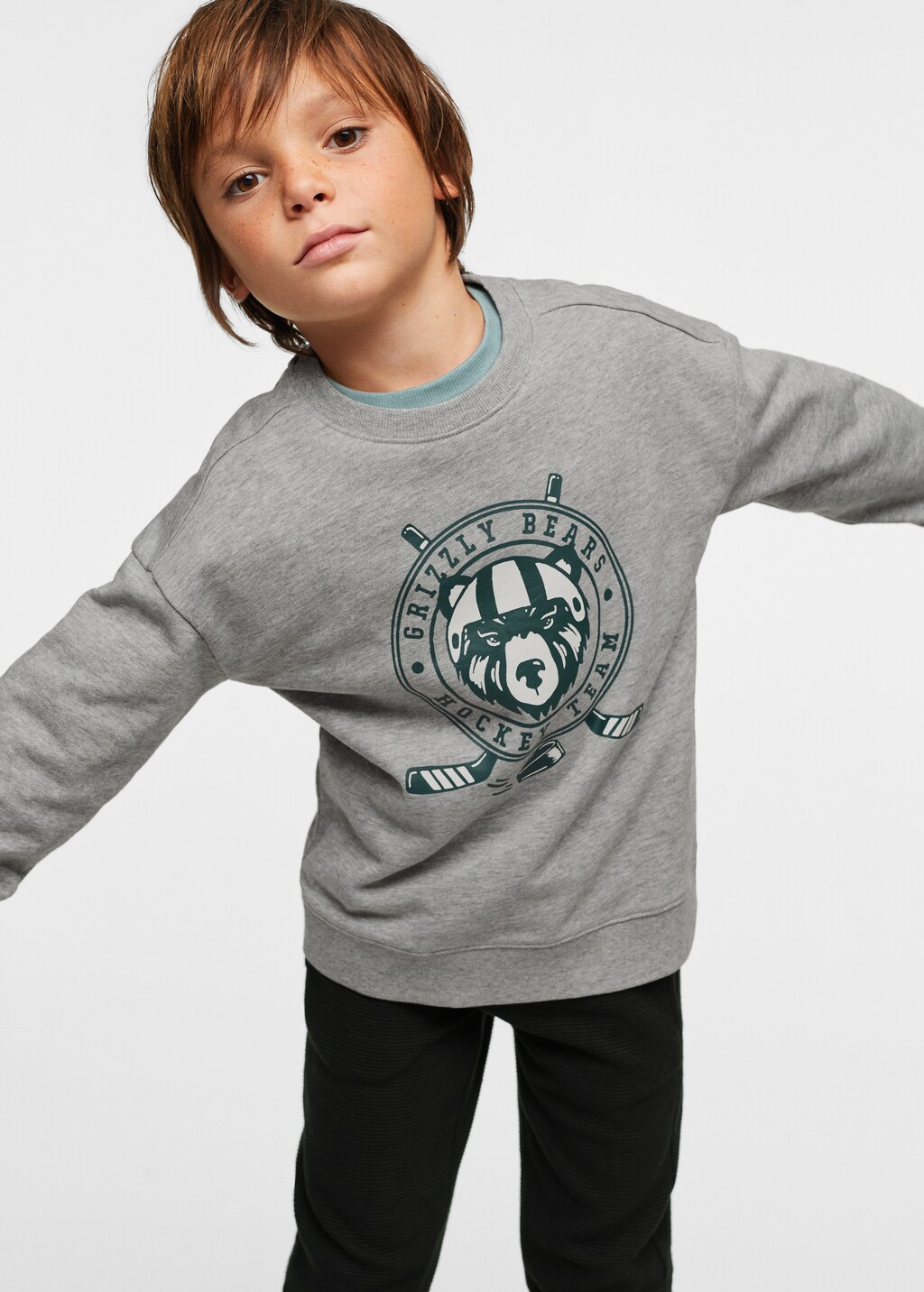 Cotton-blend printed sweatshirt - Medium plane