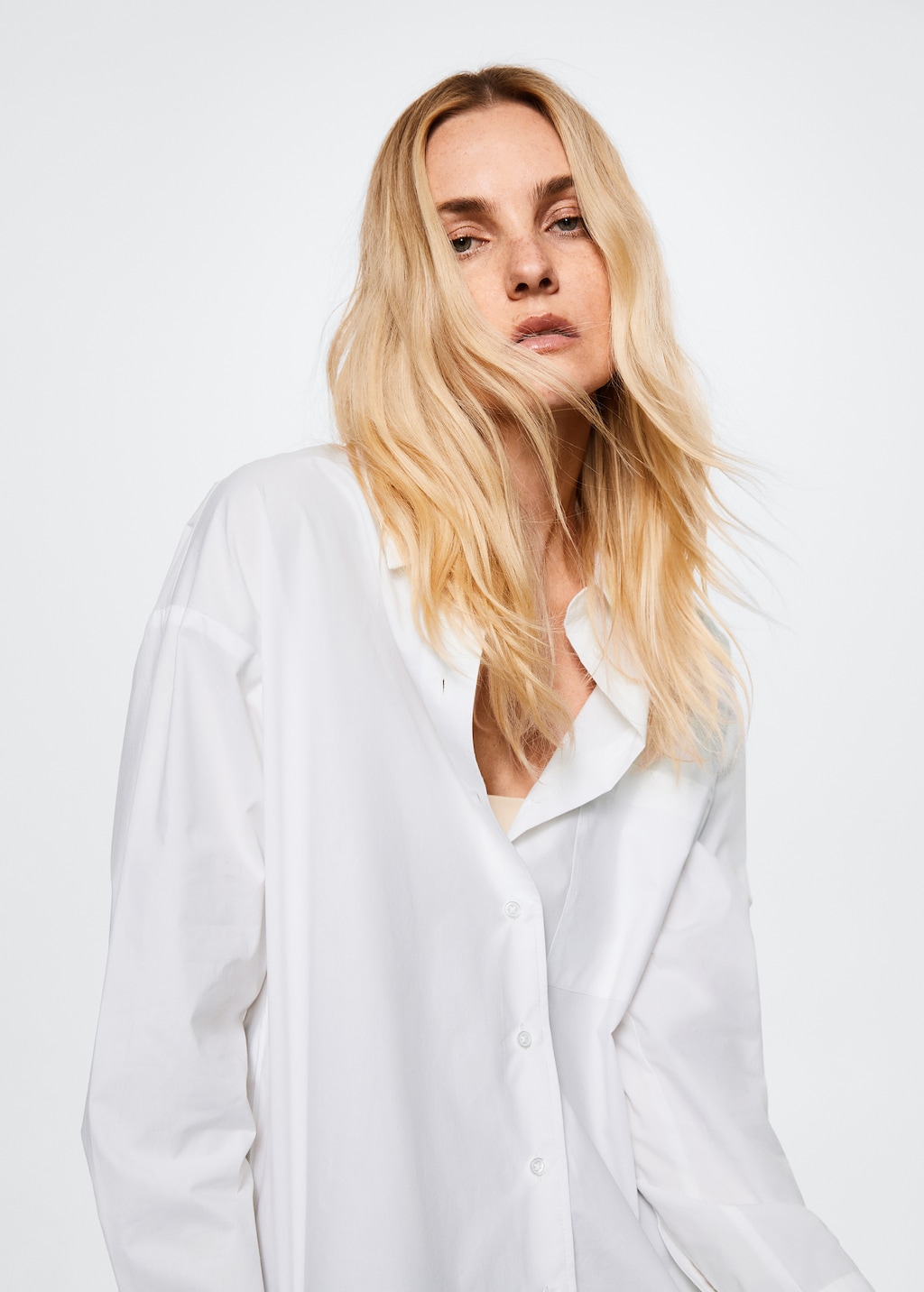 Camisa blanca oversize mango sale