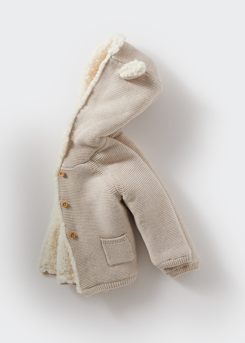 Knitted cardigan with fur-effect lining - Details of the article 8