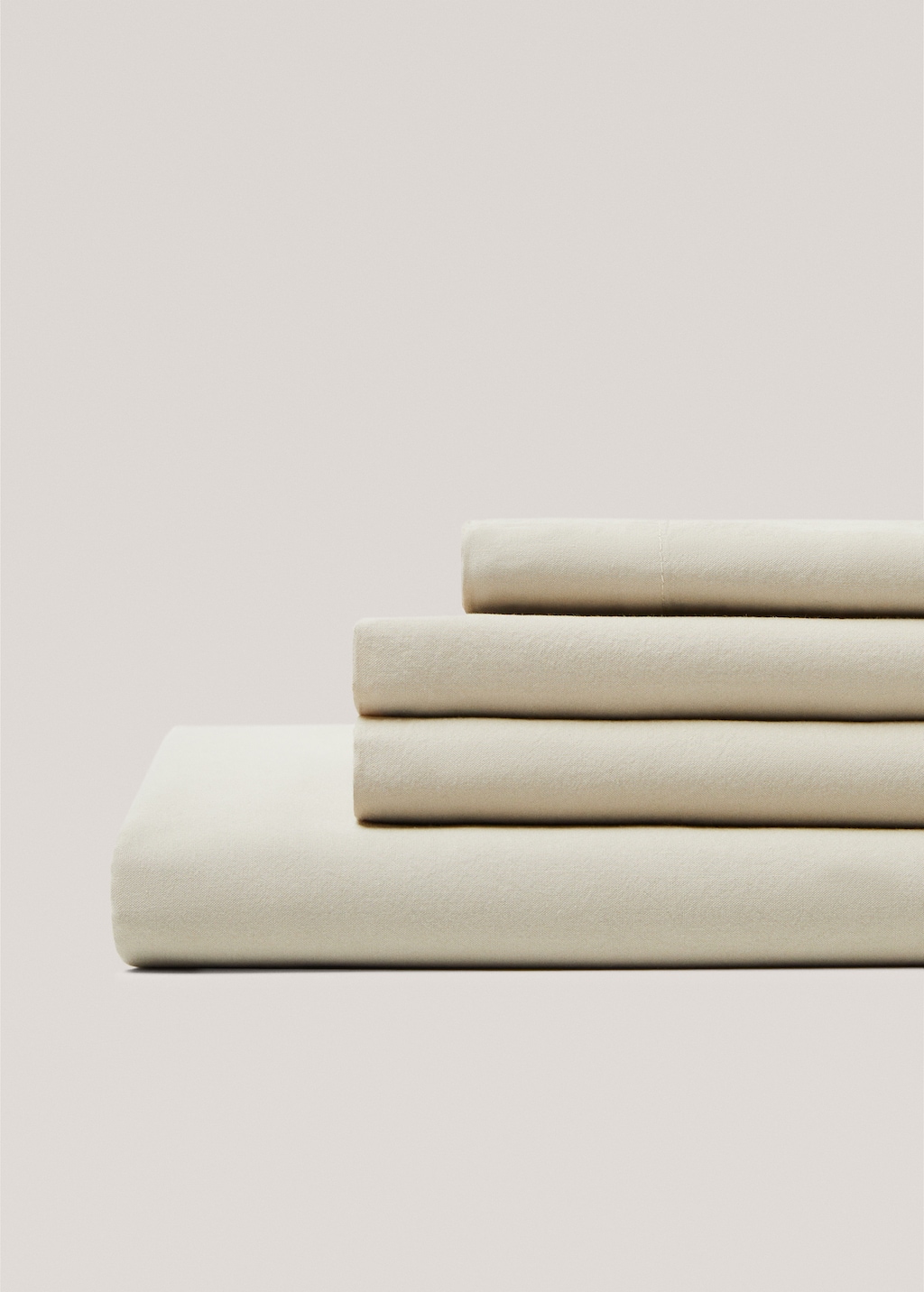 Washed cotton fitted sheet 150X200cm - Medium plane