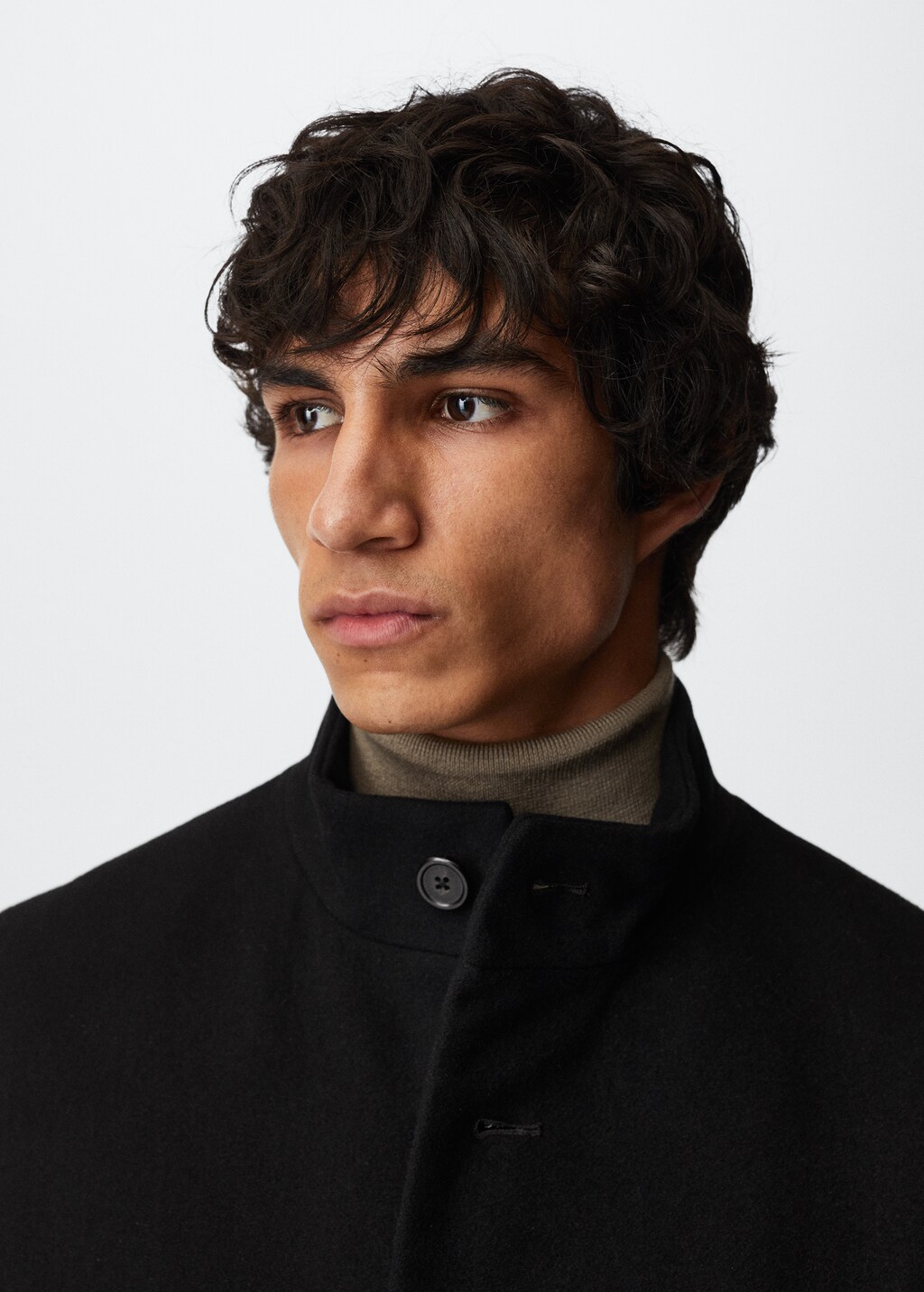 Wool funnel neck coat - Details of the article 1