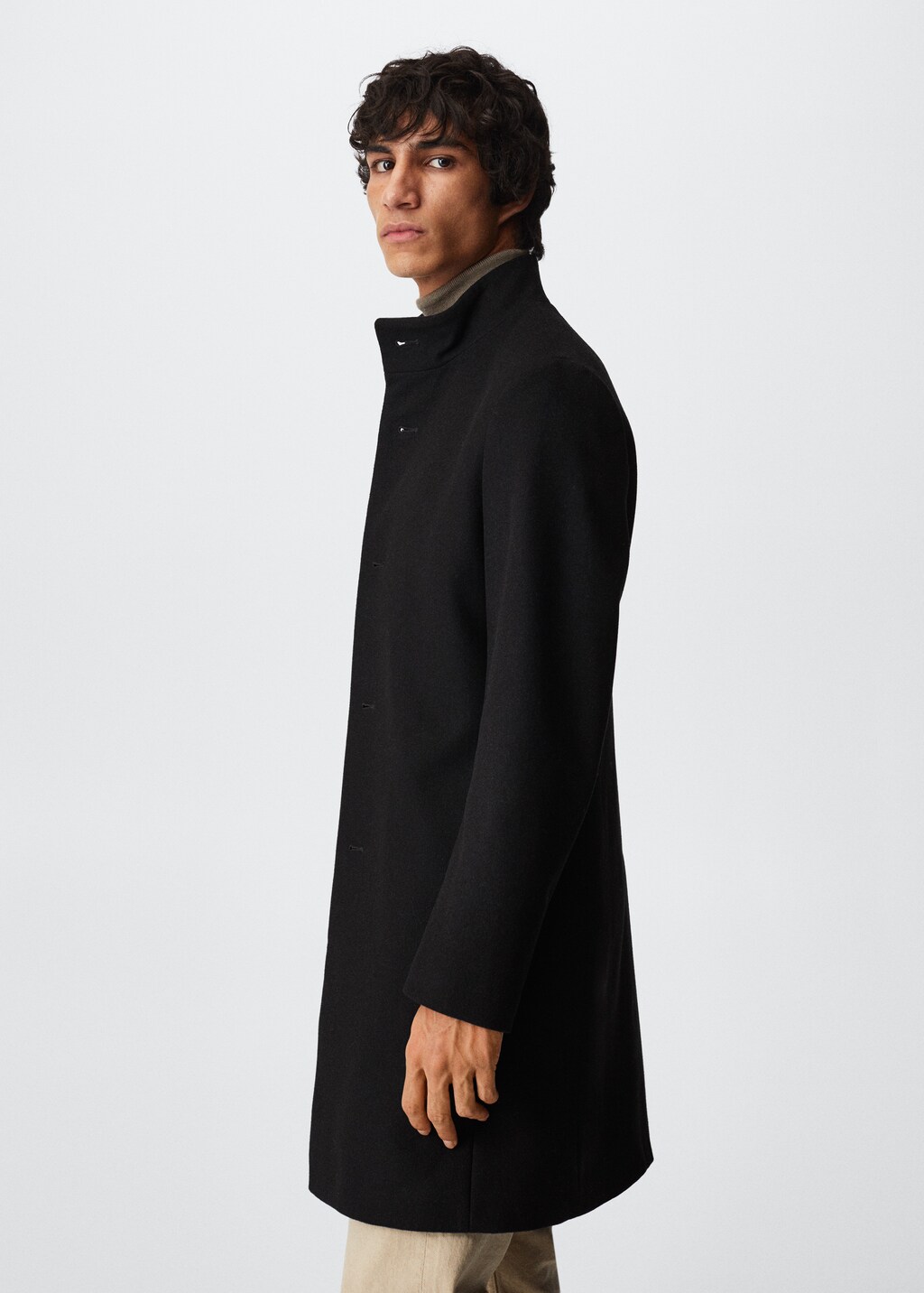 Wool funnel neck coat - Details of the article 2