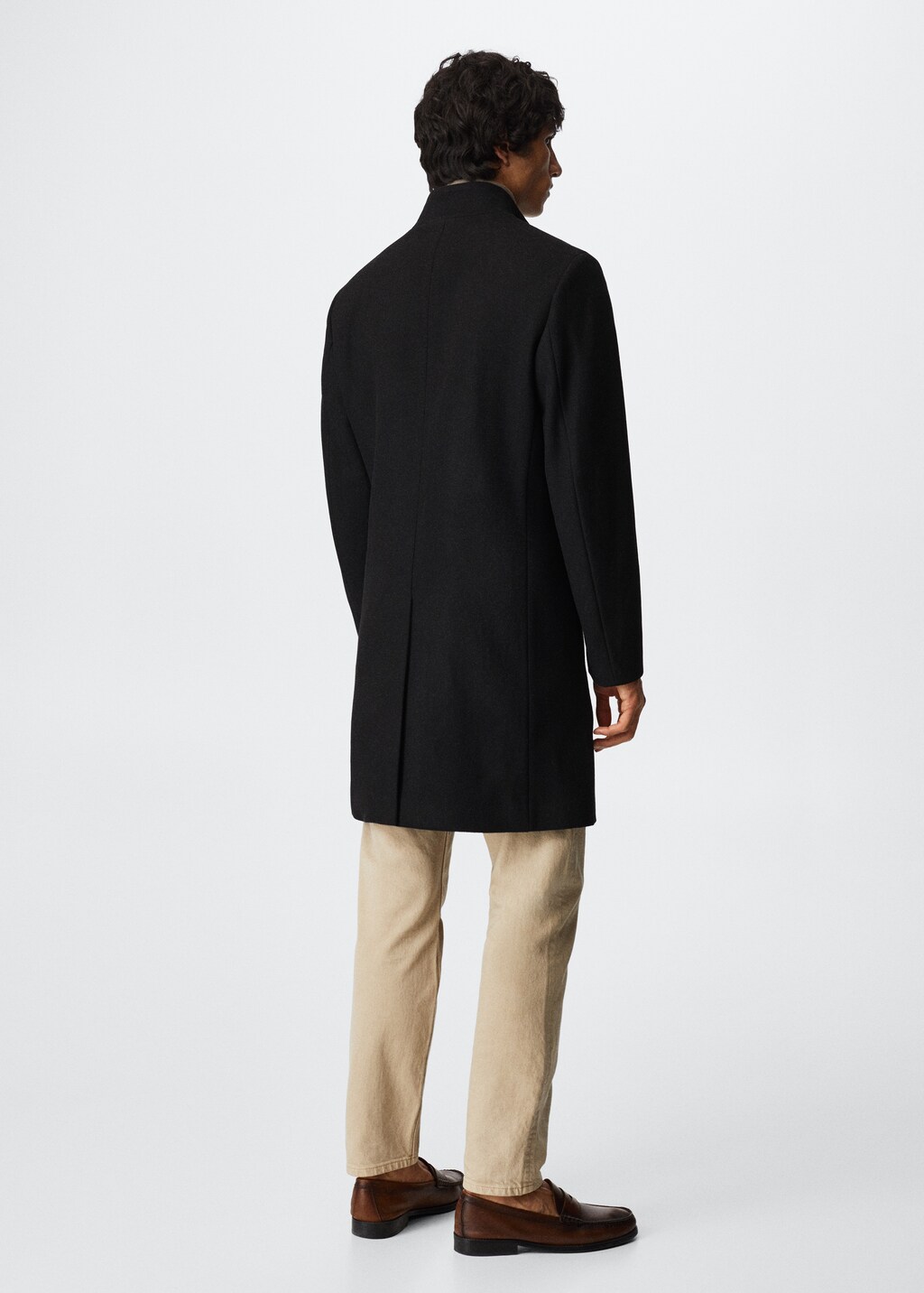 Wool funnel neck coat - Reverse of the article