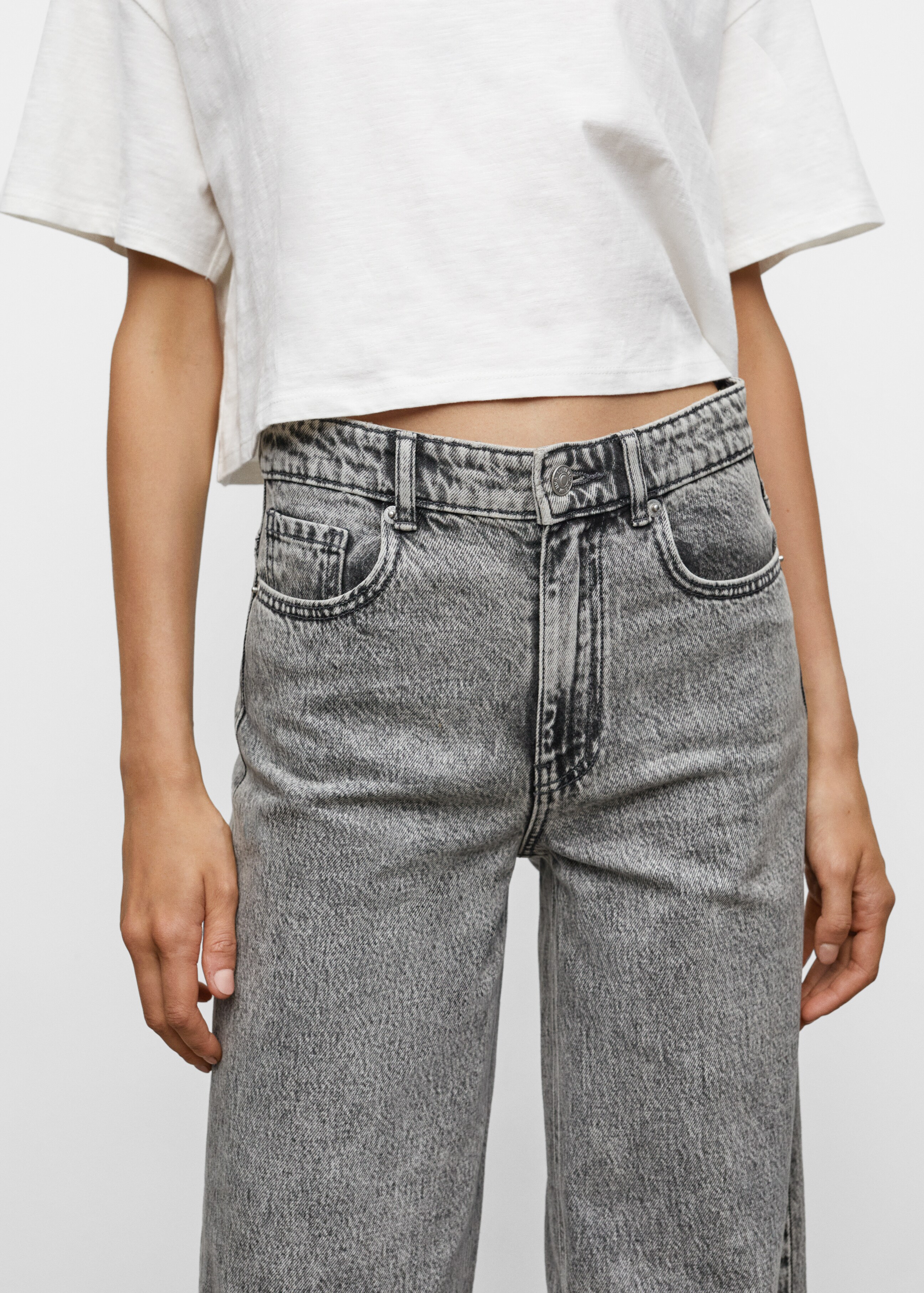 Frayed hem culotte jeans - Details of the article 4