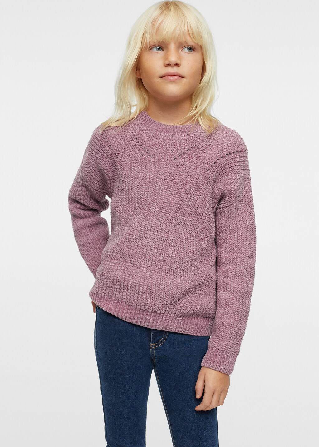 Knitted braided sweater - Medium plane