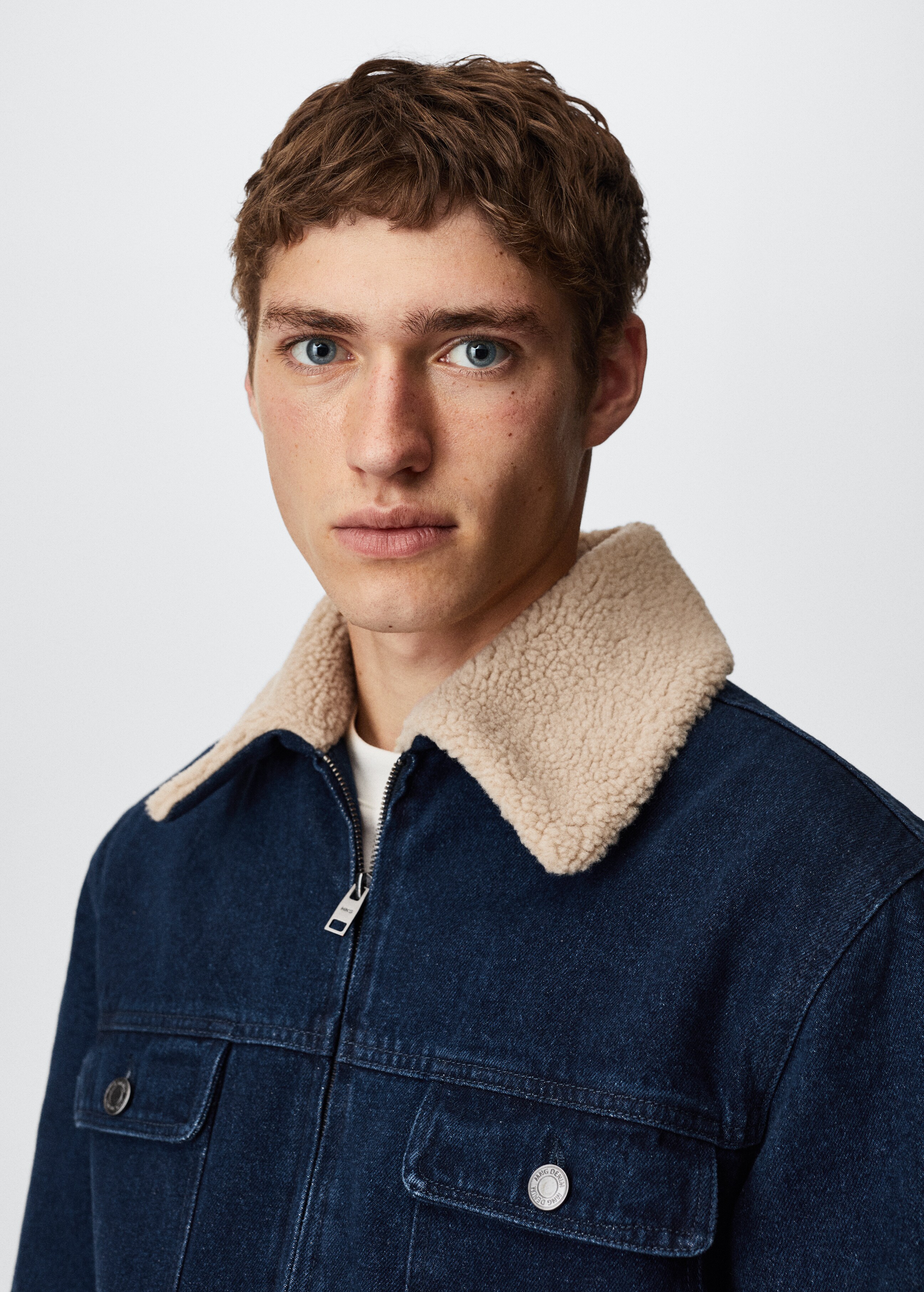 Denim jacket with shearling collar  - Details of the article 1
