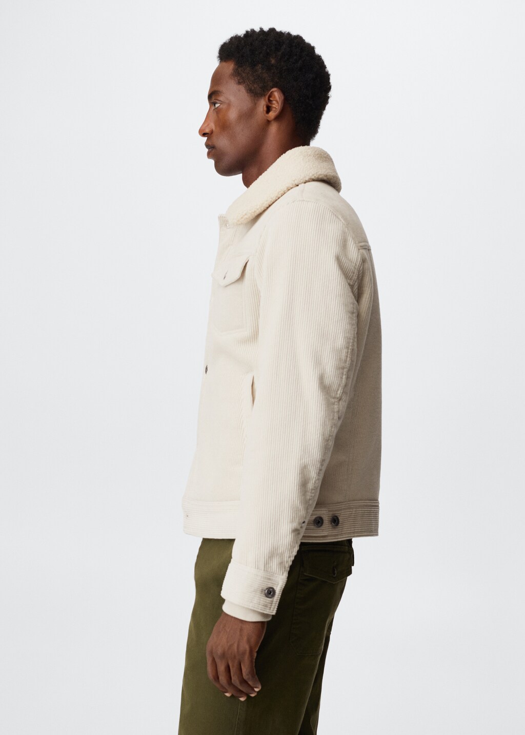 Corduroy jacket with shearling collar  - Details of the article 6