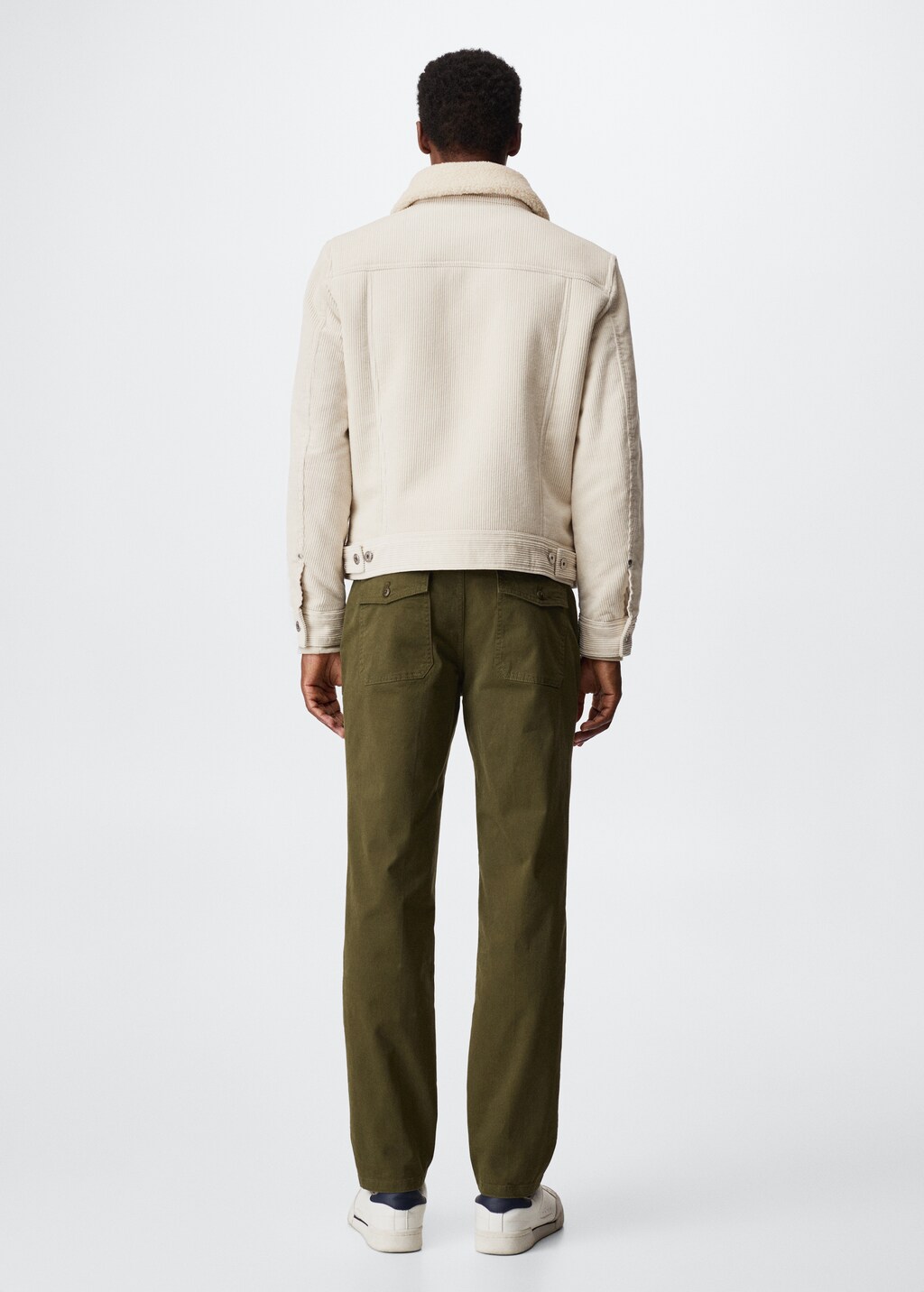 Corduroy jacket with shearling collar  - Reverse of the article