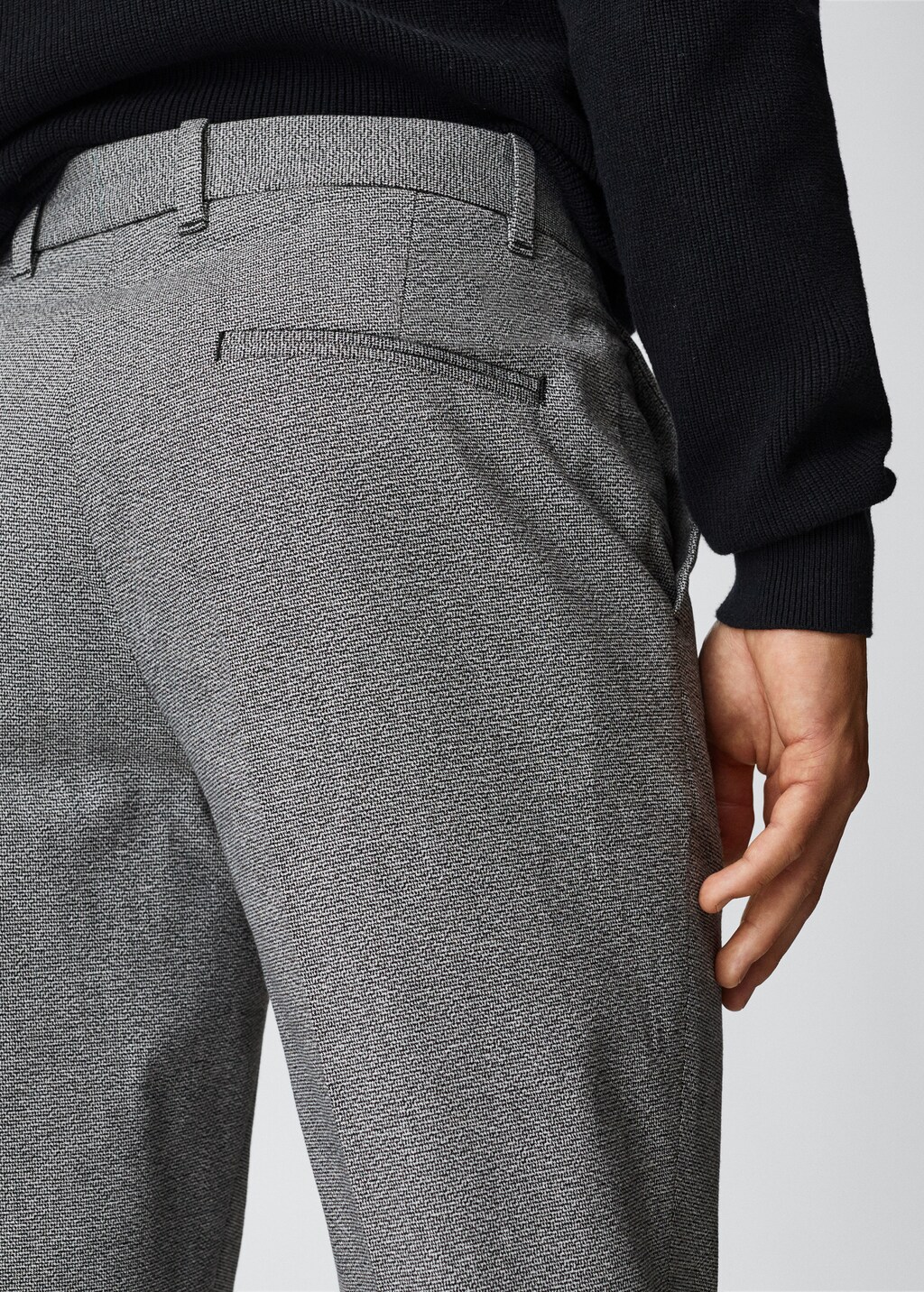 Structured regular-fit trousers - Details of the article 2