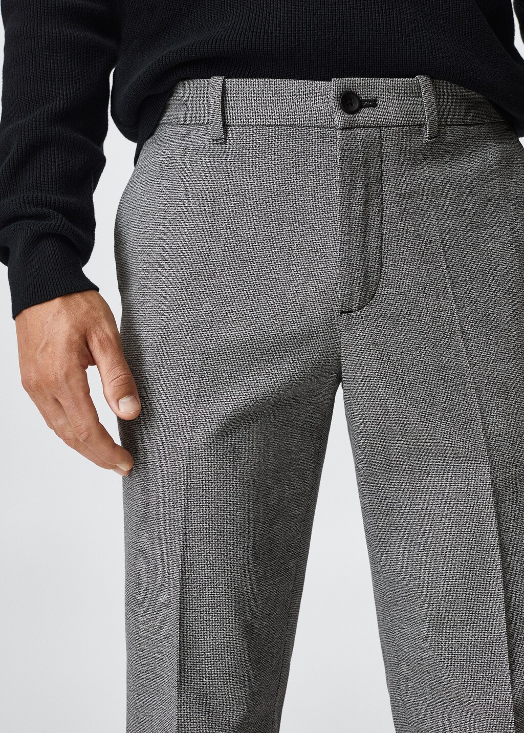 Structured regular-fit trousers - Details of the article 4