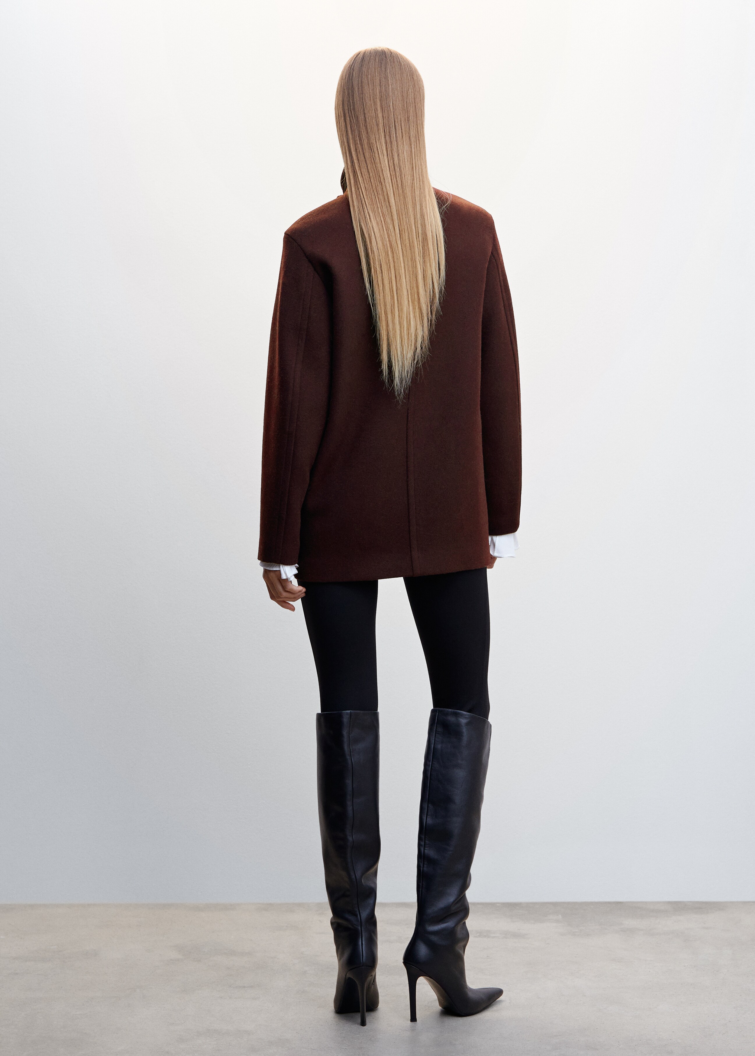 Wool funnel neck coat - Reverse of the article