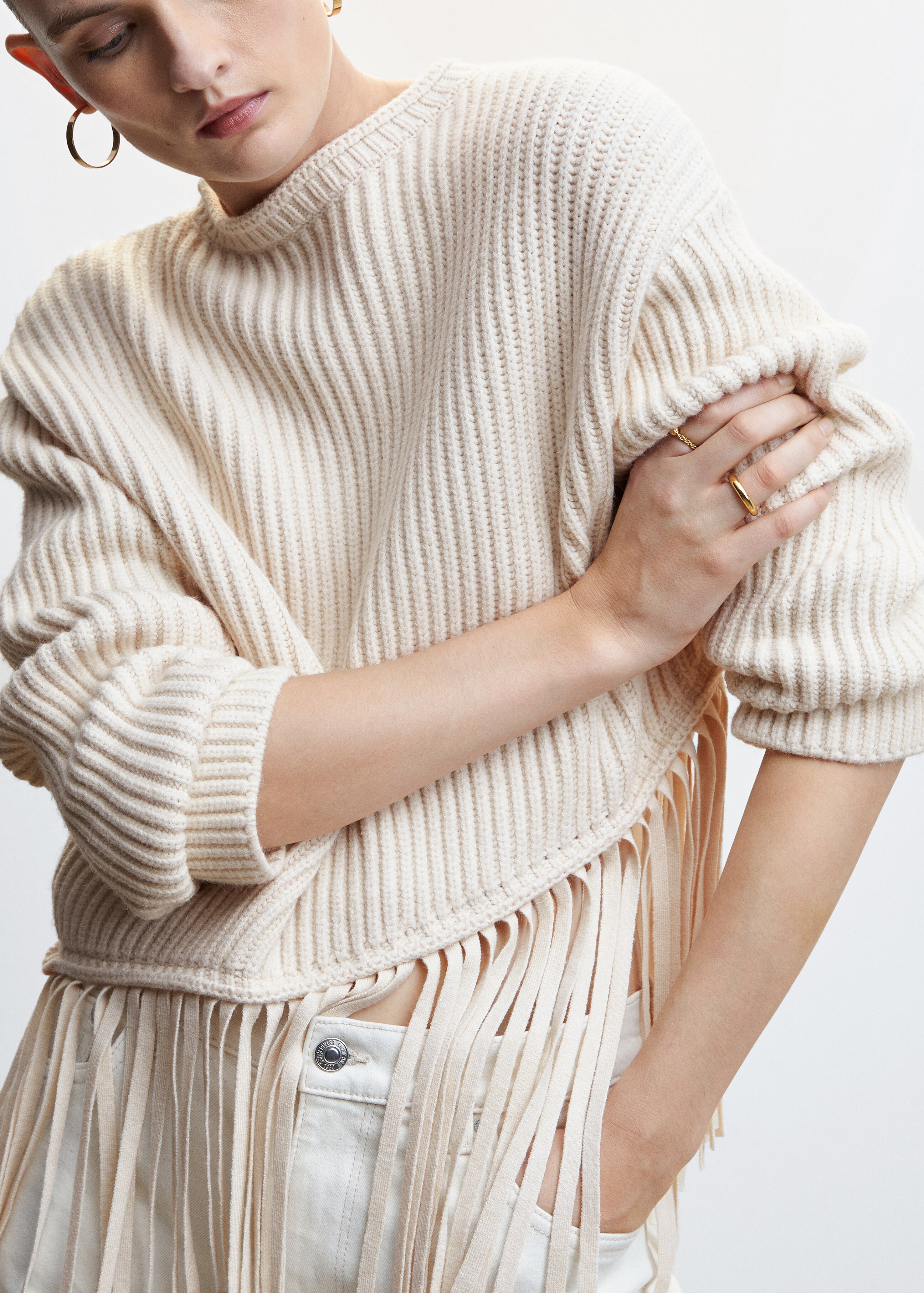 Fringed hem sweater - Details of the article 6