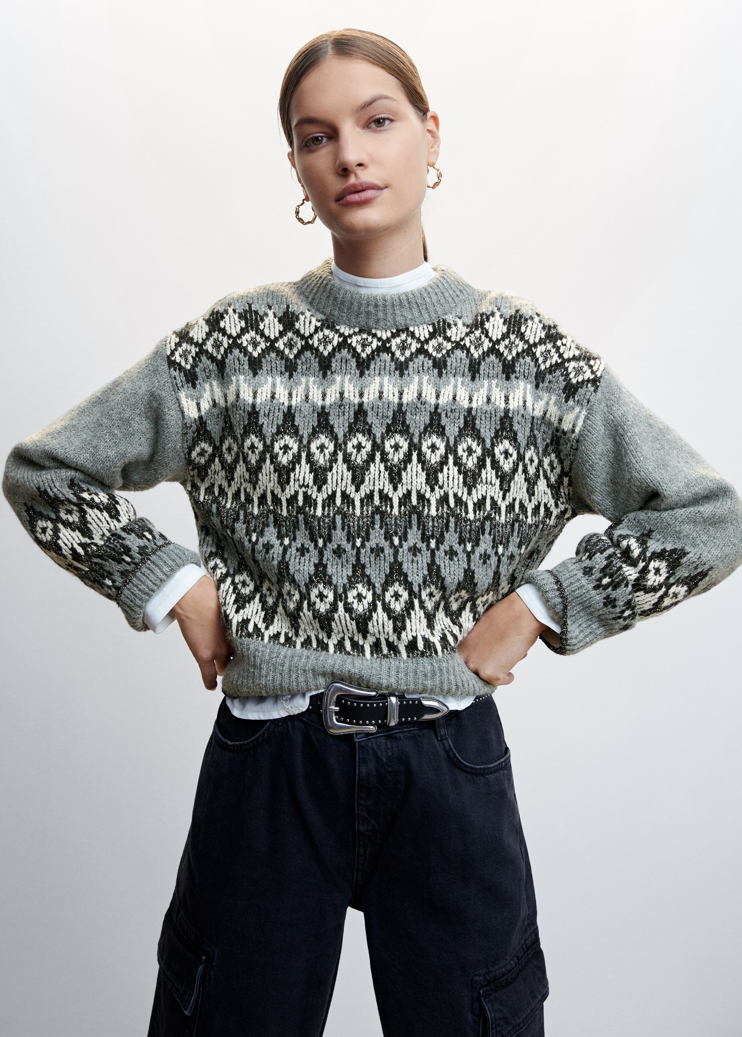 Lurex sweater with trims - Medium plane
