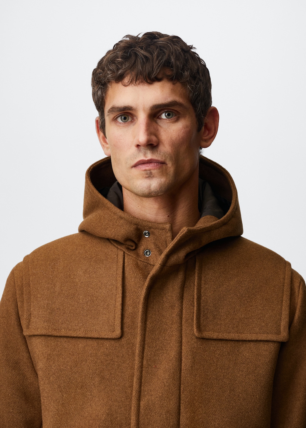 Hooded wool coat - Details of the article 1