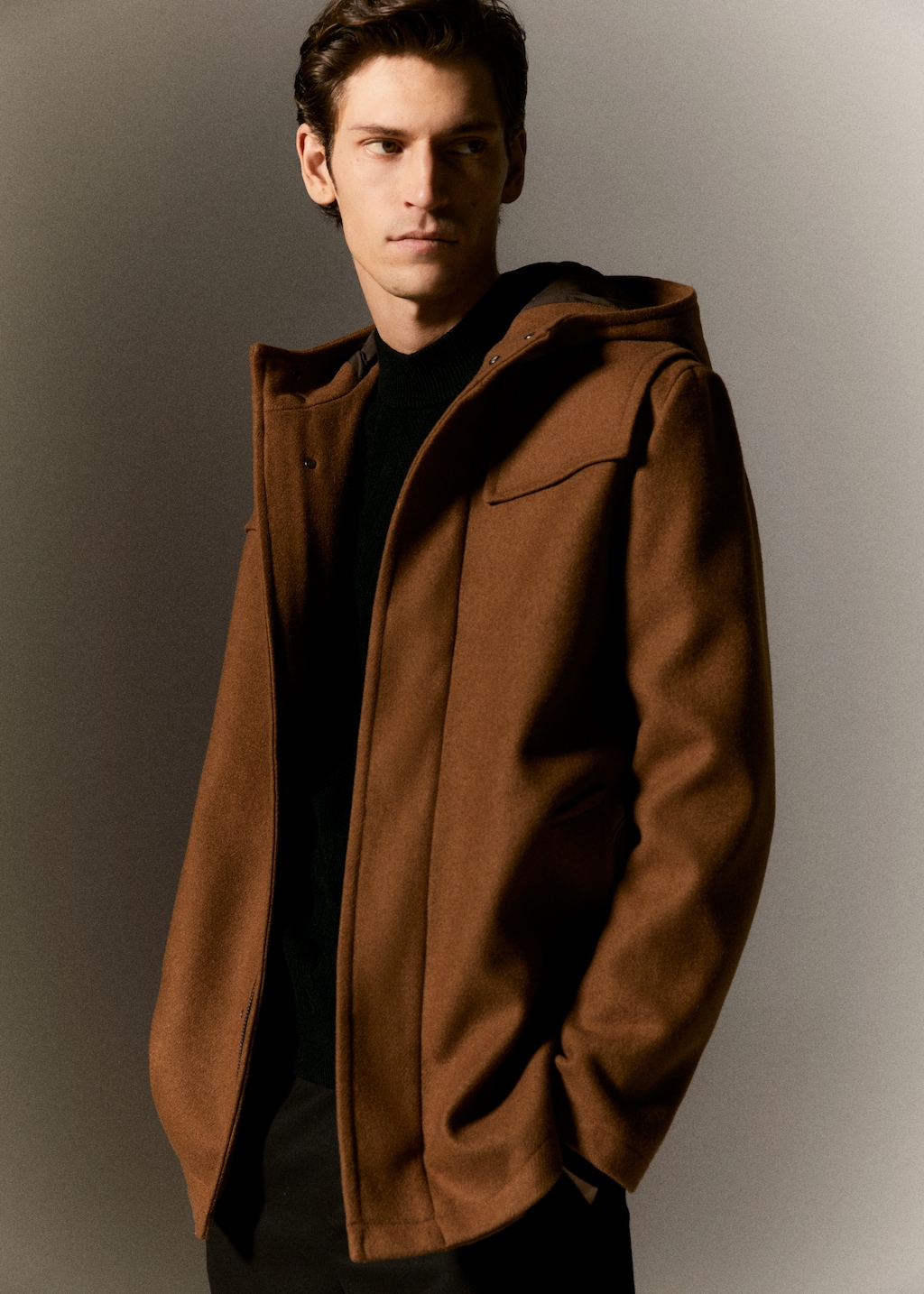 Hooded wool coat - Details of the article 5