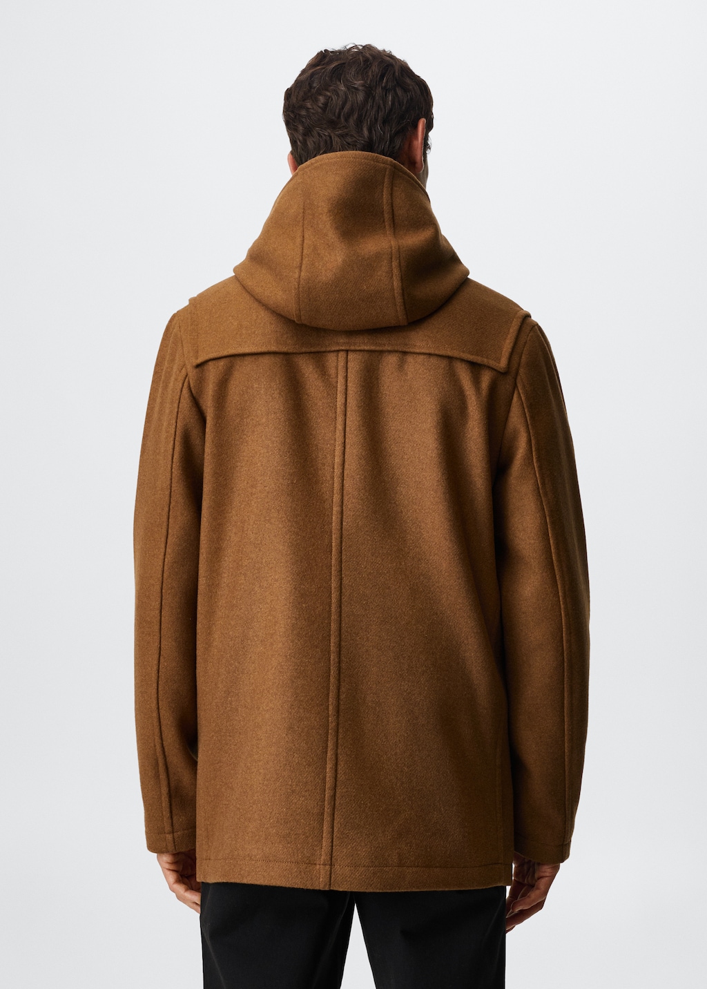 Hooded wool coat - Reverse of the article