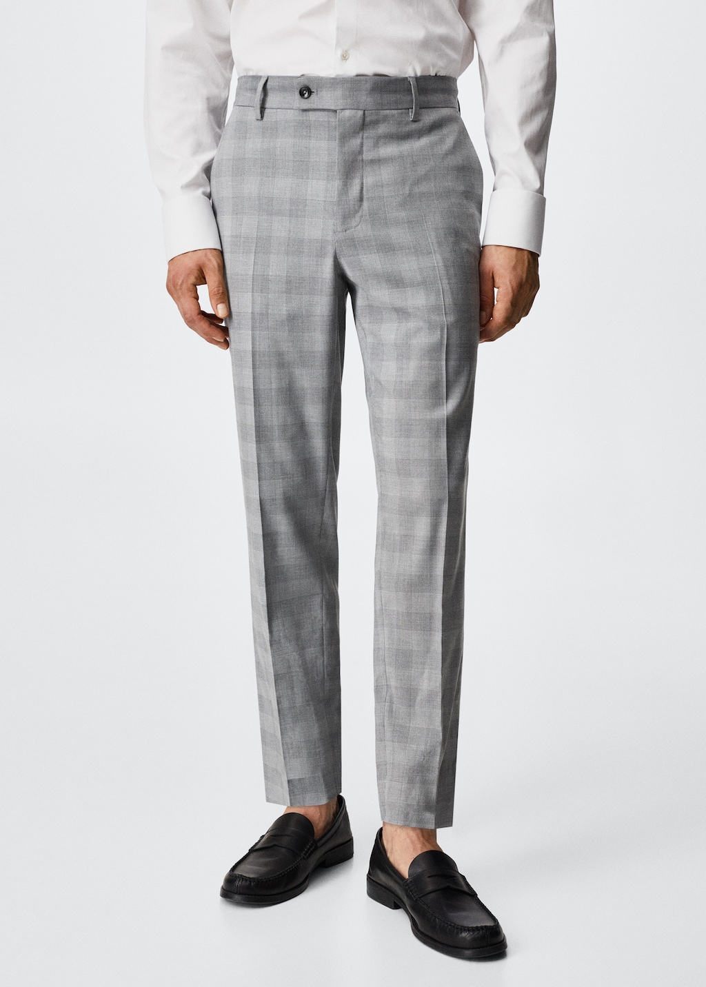 Slim fit check suit trousers - Medium plane