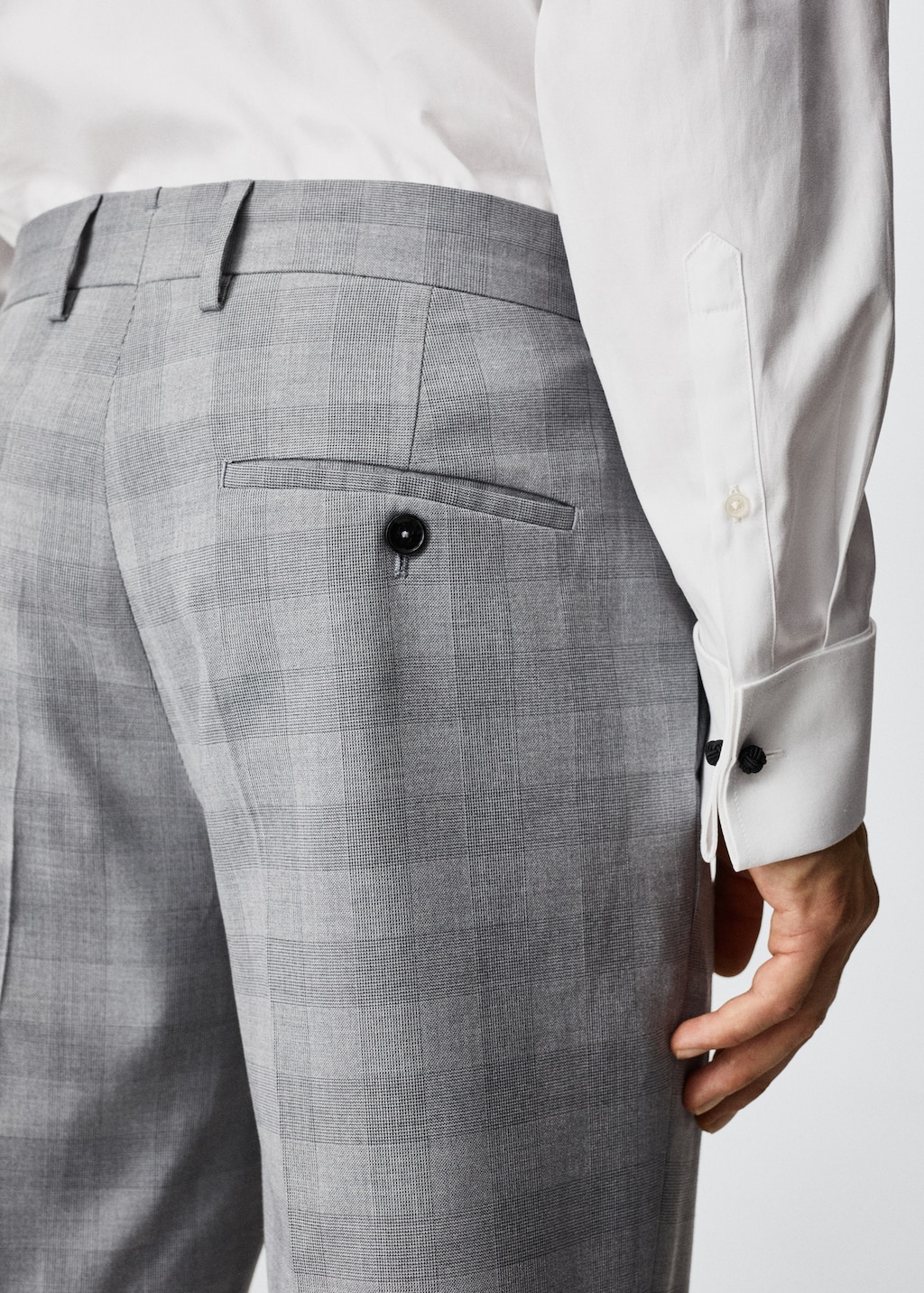 Slim fit check suit trousers - Details of the article 2