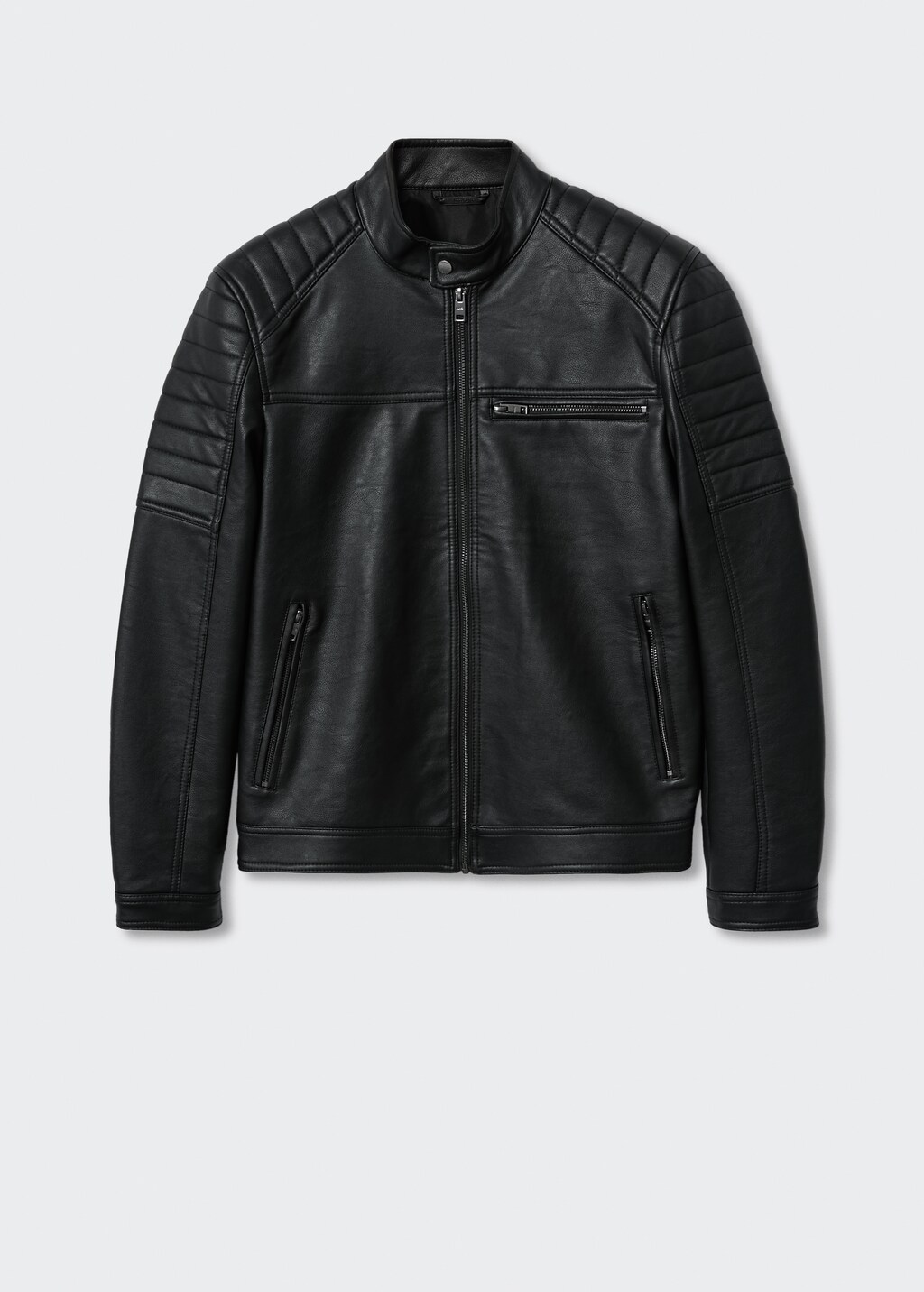 Faux-leather biker jacket - Article without model