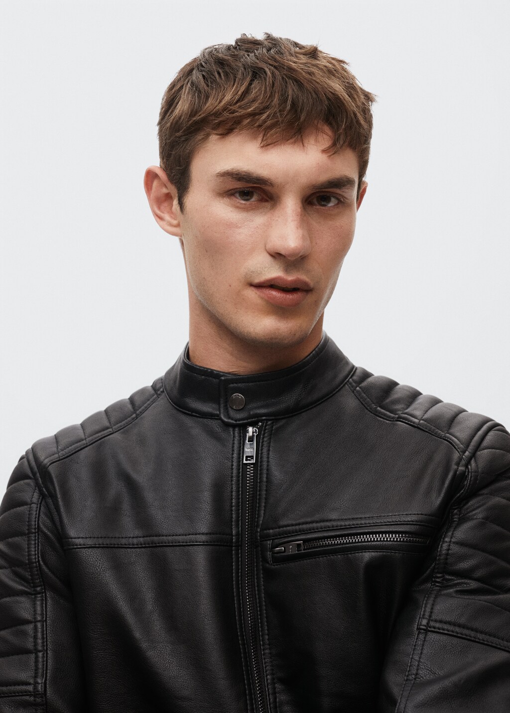 Faux-leather biker jacket - Details of the article 1