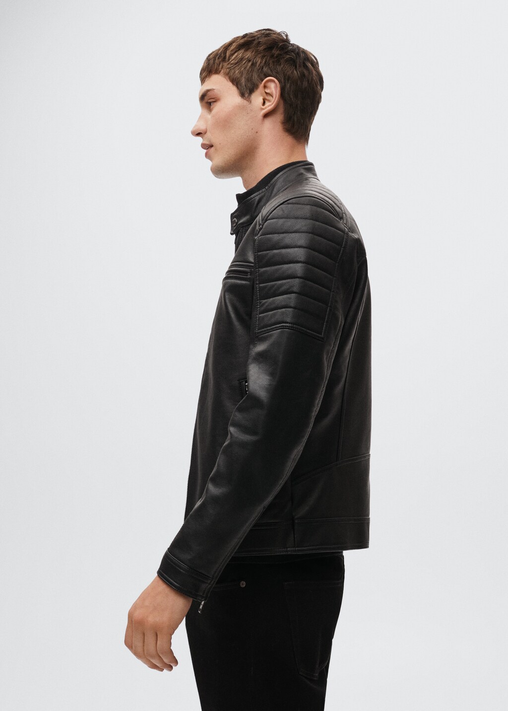 Faux-leather biker jacket - Details of the article 2