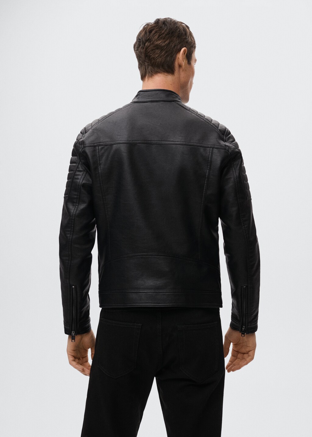 Faux-leather biker jacket - Reverse of the article