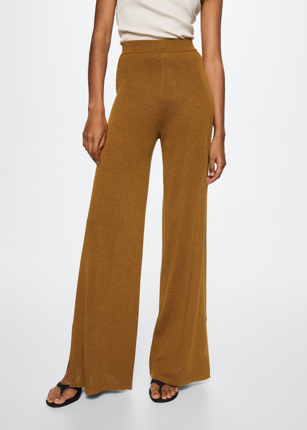 Side slit knit trousers - Medium plane