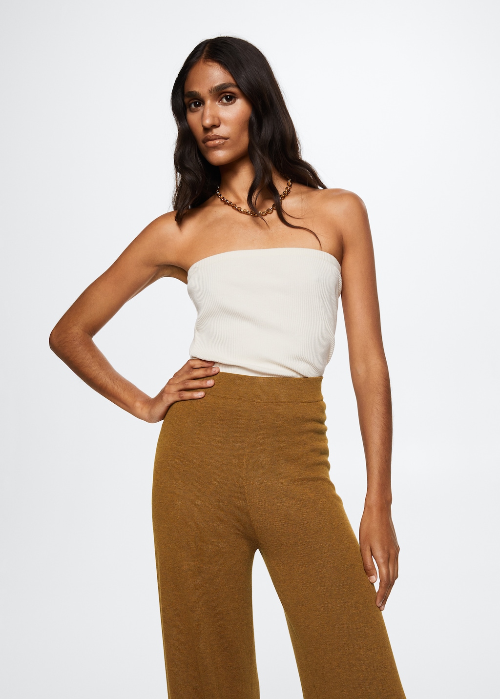 Side slit knit trousers - Details of the article 1