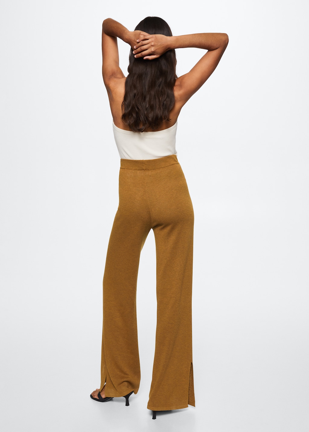 Side slit knit trousers - Reverse of the article