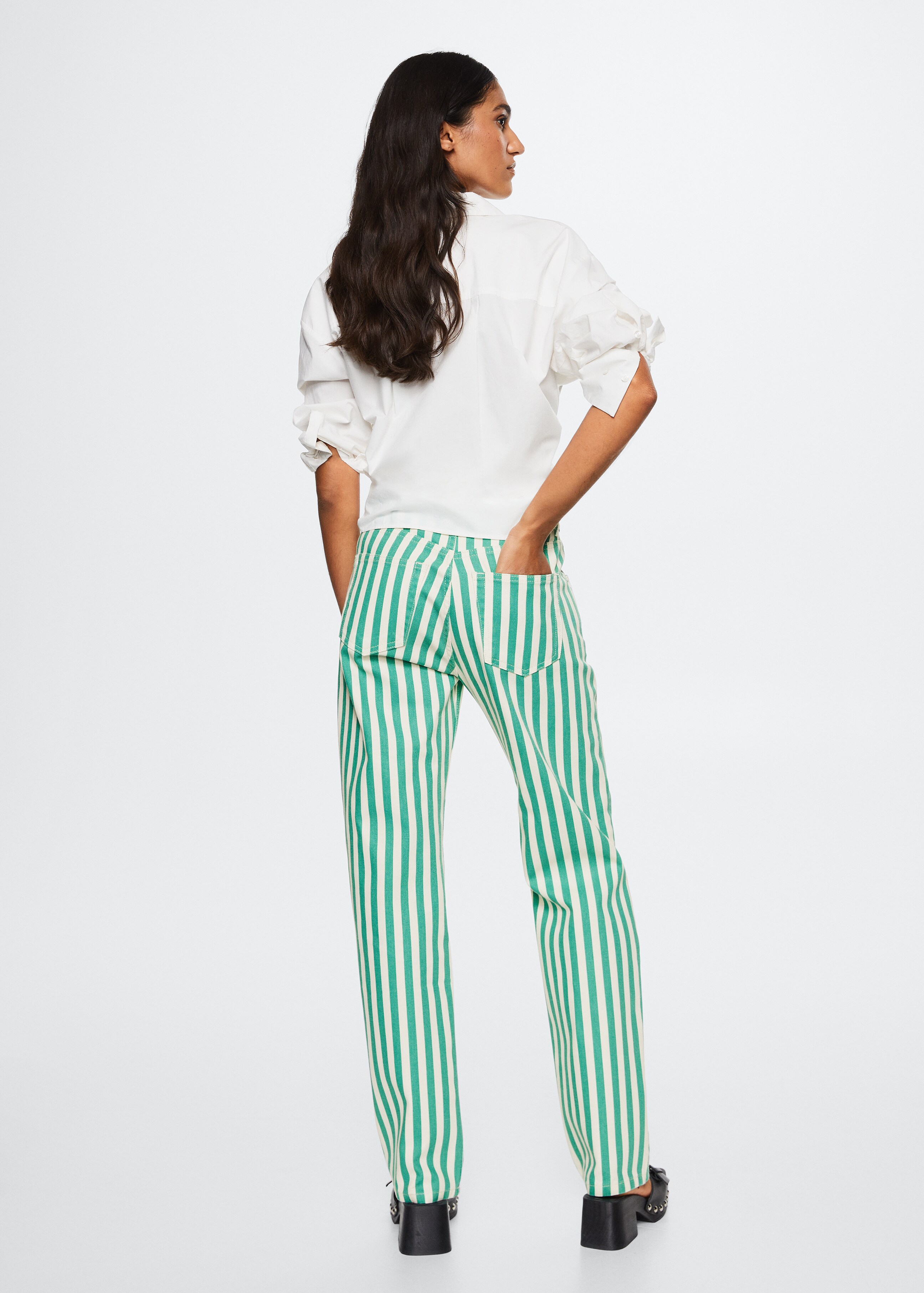 Straight striped jeans - Reverse of the article